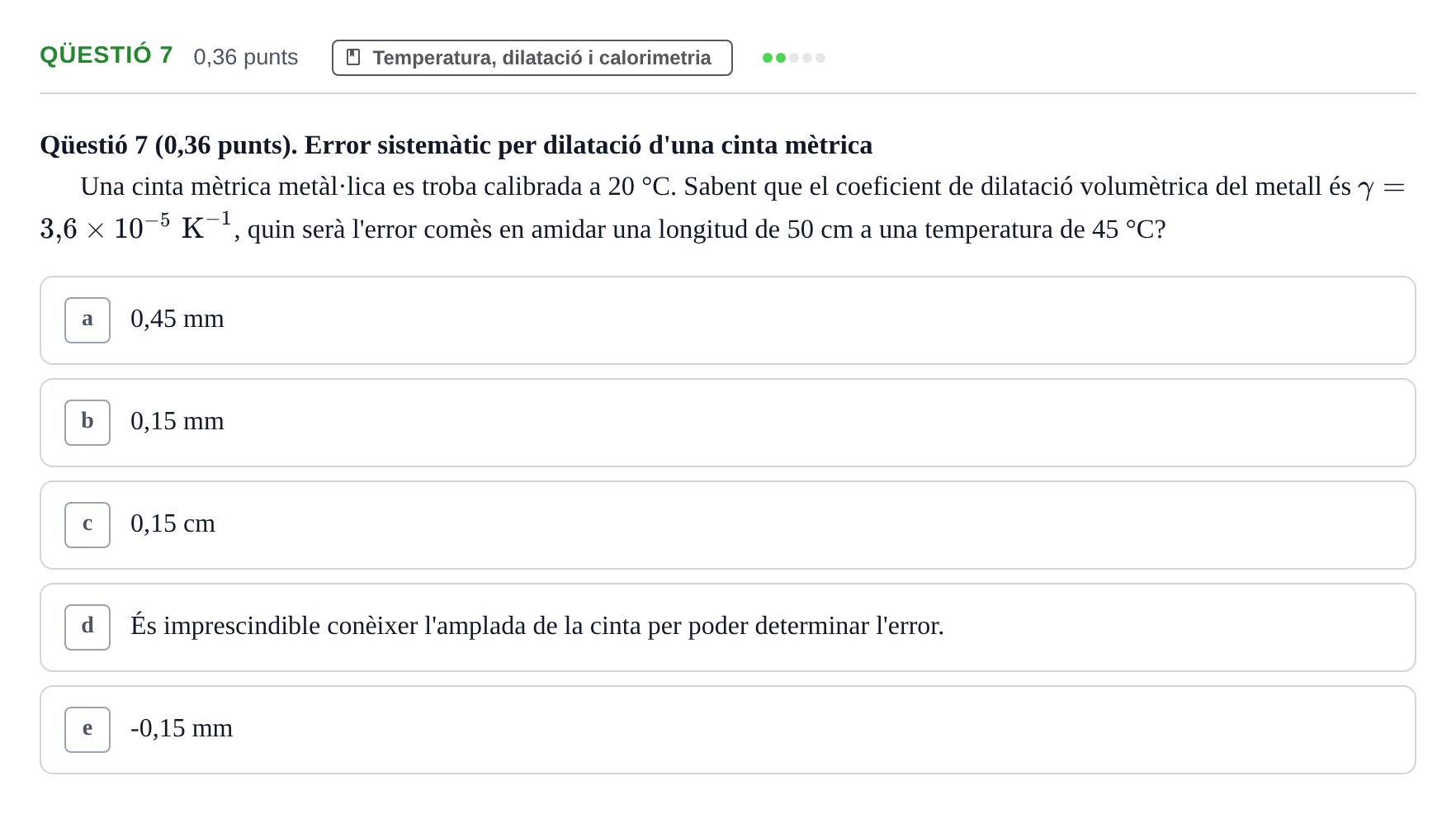 Enunciado: Ejercicio Qüestió 7 · Física UB 2024