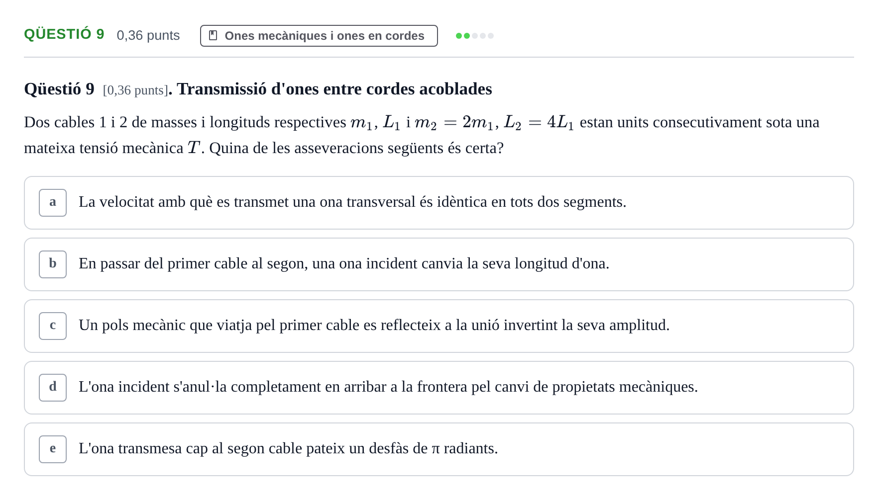 Enunciado: Ejercicio Qüestió 9 · Física UB 2024
