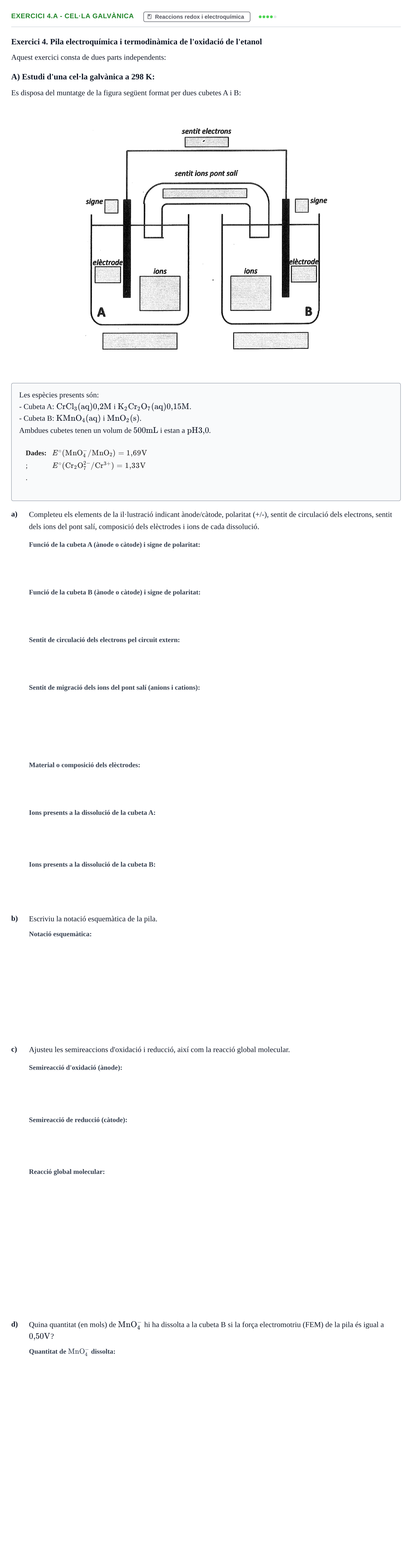 Enunciado: Exercici 4.A - Cel·la galvànica · Química UB 2020