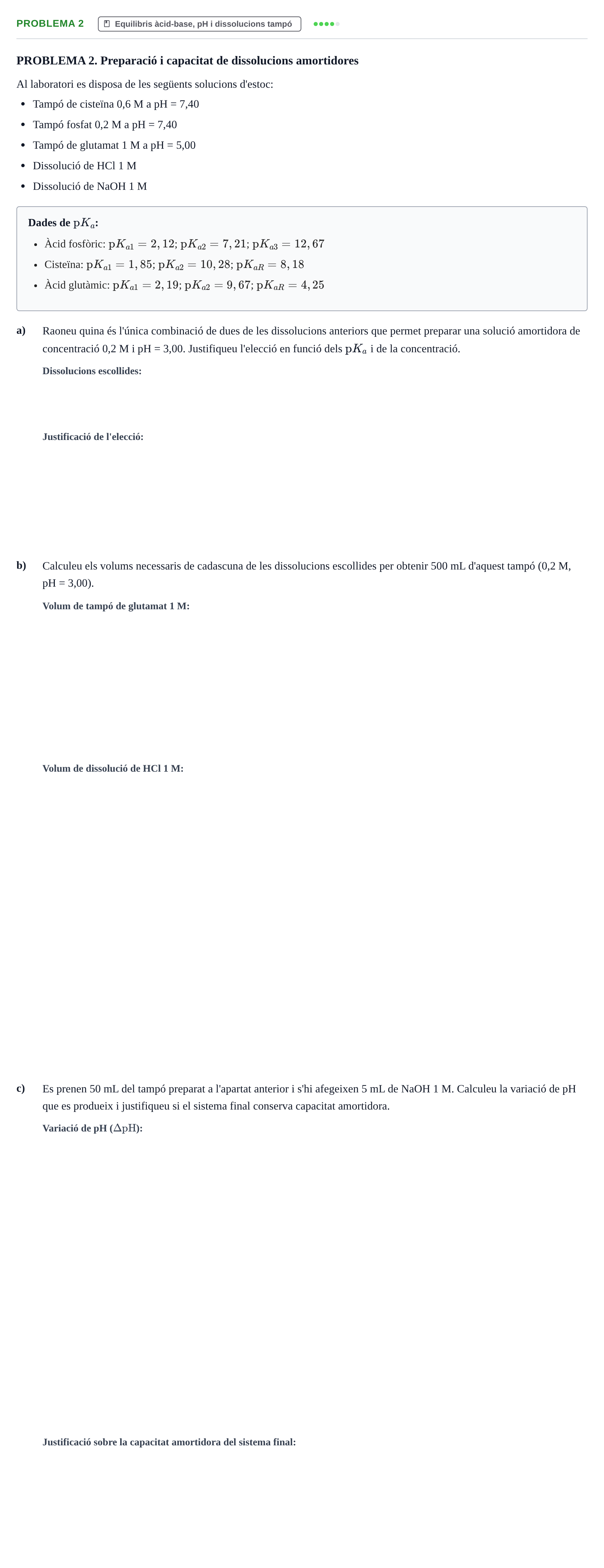 Enunciado: PROBLEMA 2 · Química UB 2021