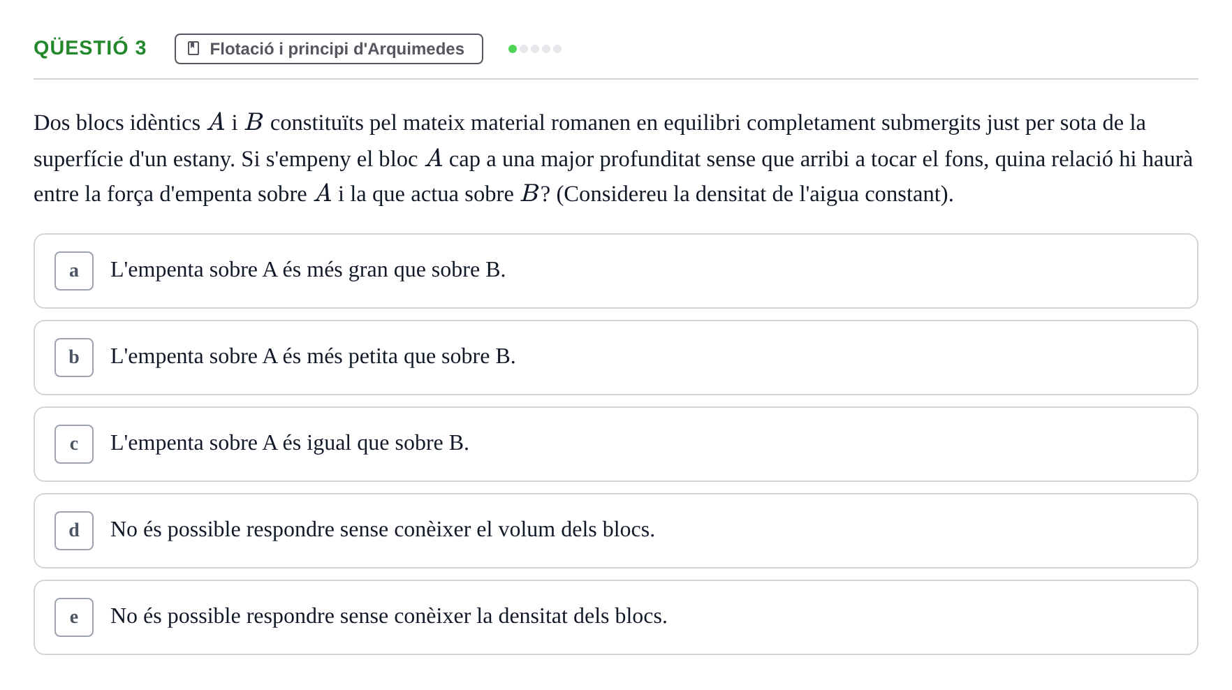 Enunciado: Ejercicio Qüestió 3 · Física UB 2014
