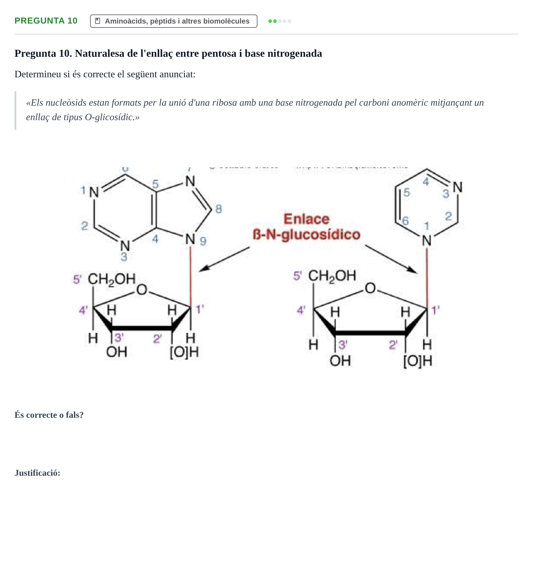 Enunciado: Pregunta 10 · Química UB 2022