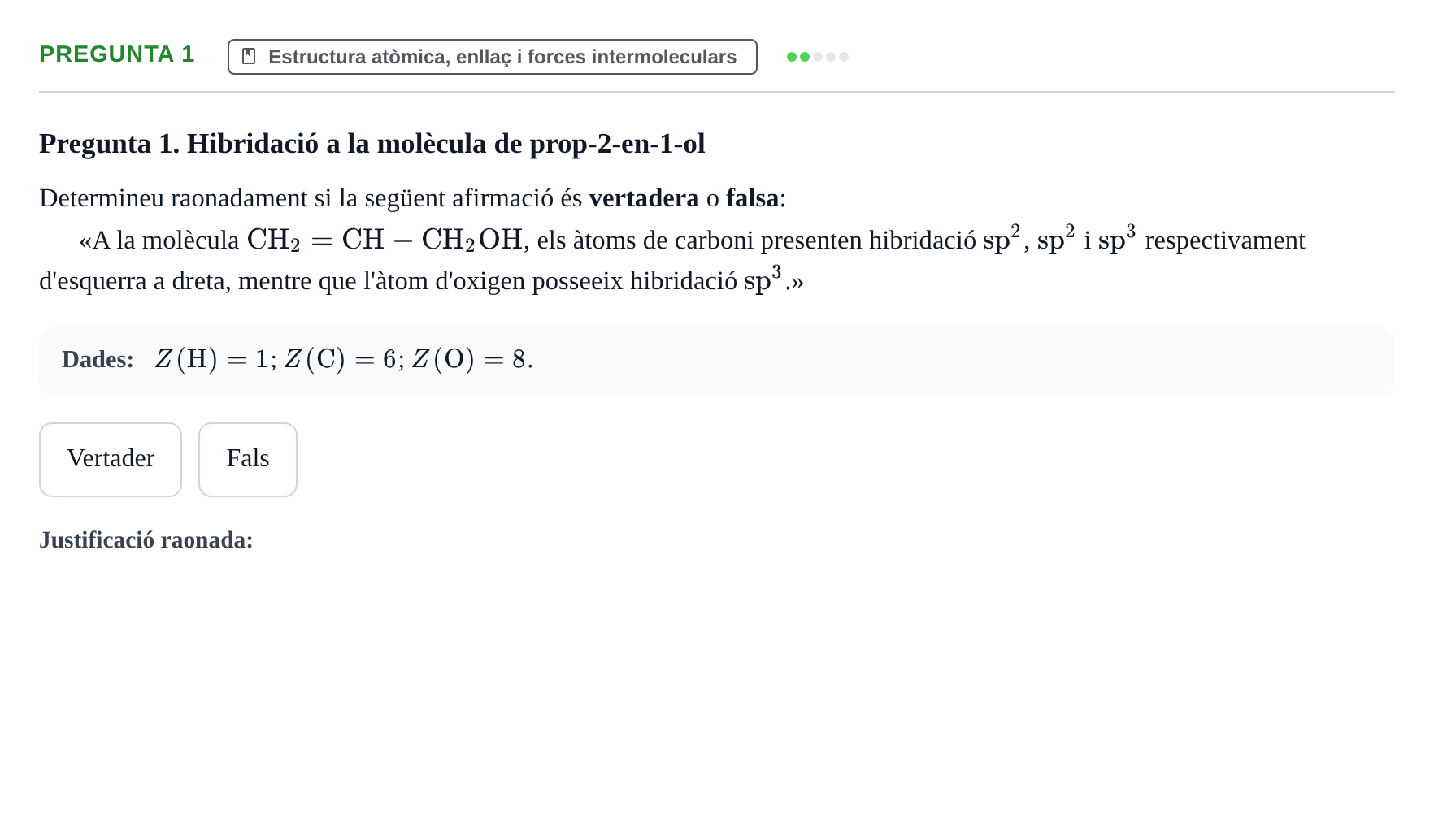 Enunciado: Pregunta 1 · Química UB 2022