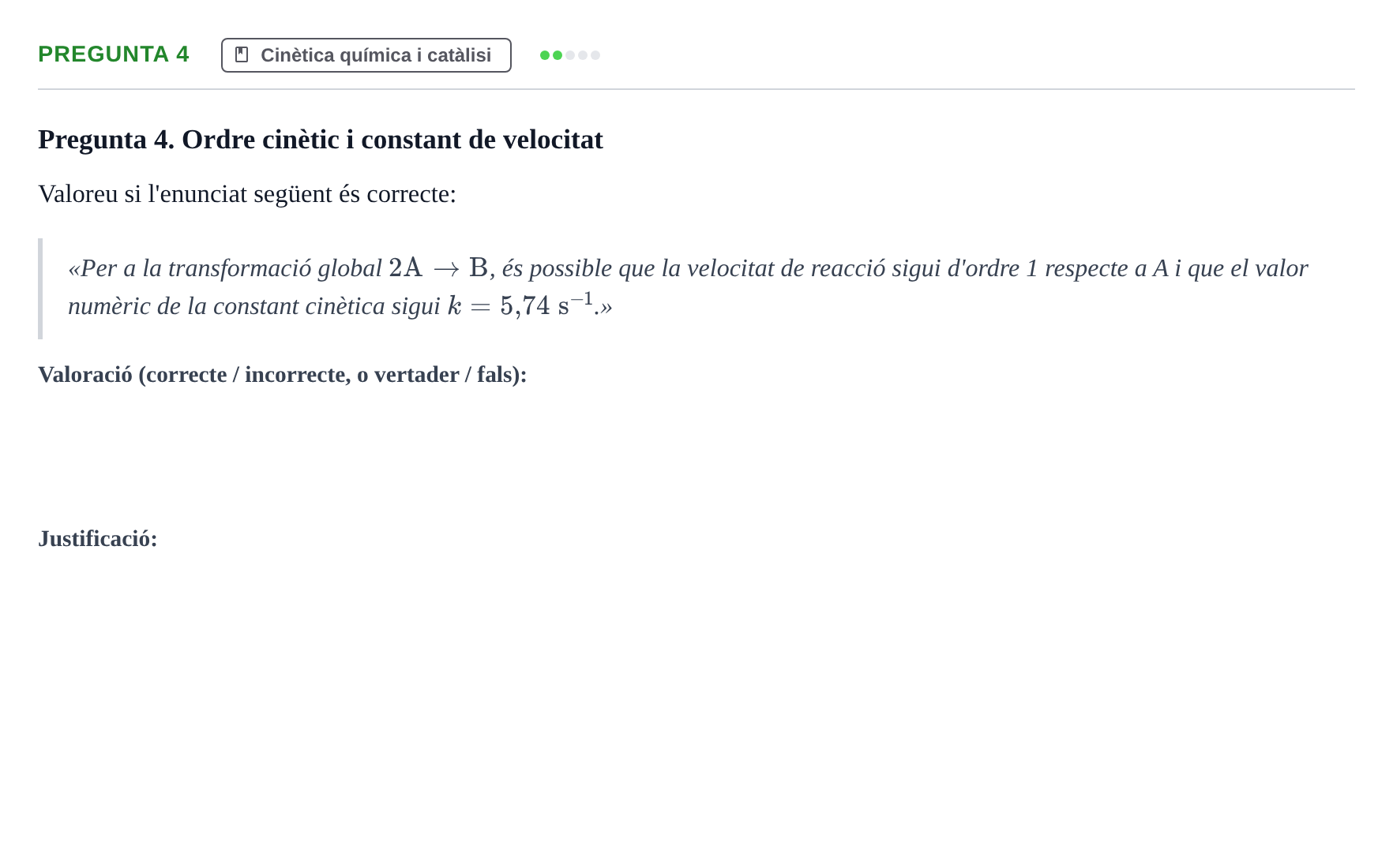 Enunciado: Pregunta 4 · Química UB 2022