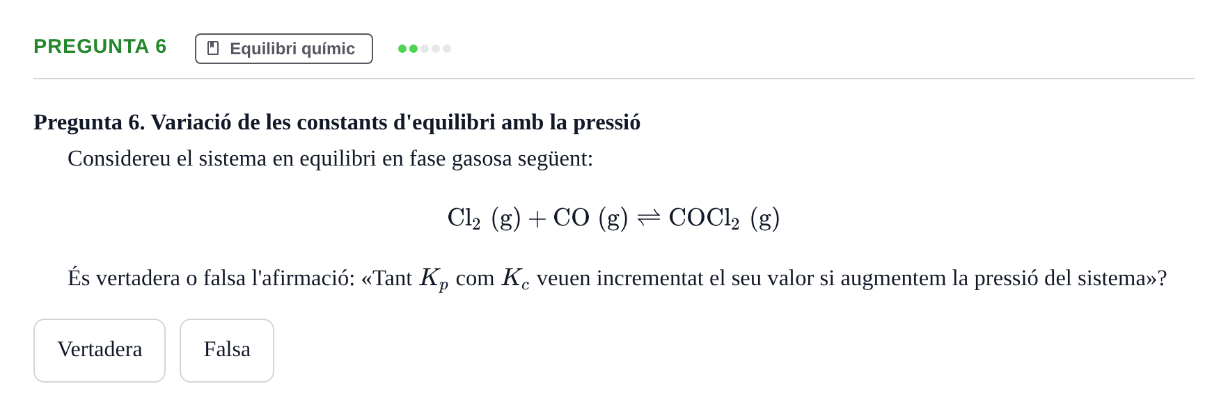 Enunciado: Pregunta 6 · Química UB 2022