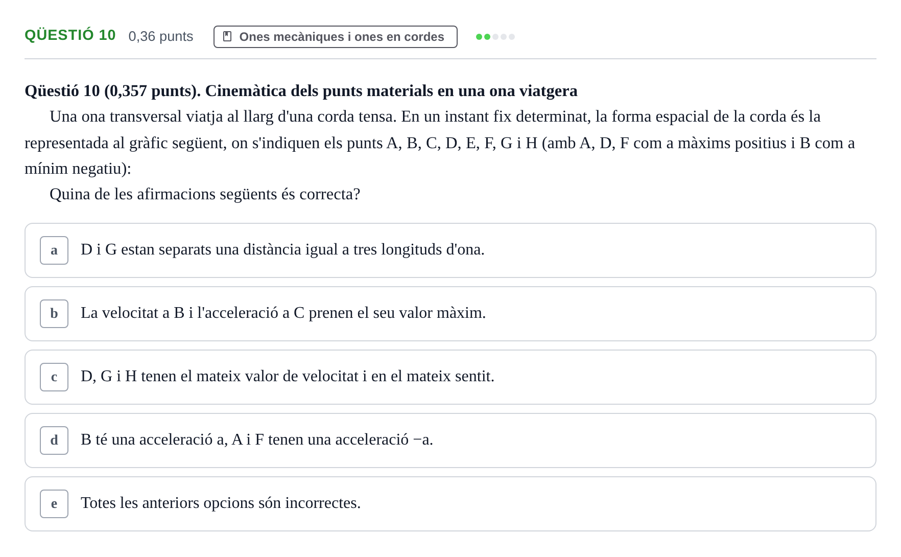 Enunciado: Ejercicio Qüestió 10 · Física UB 2015