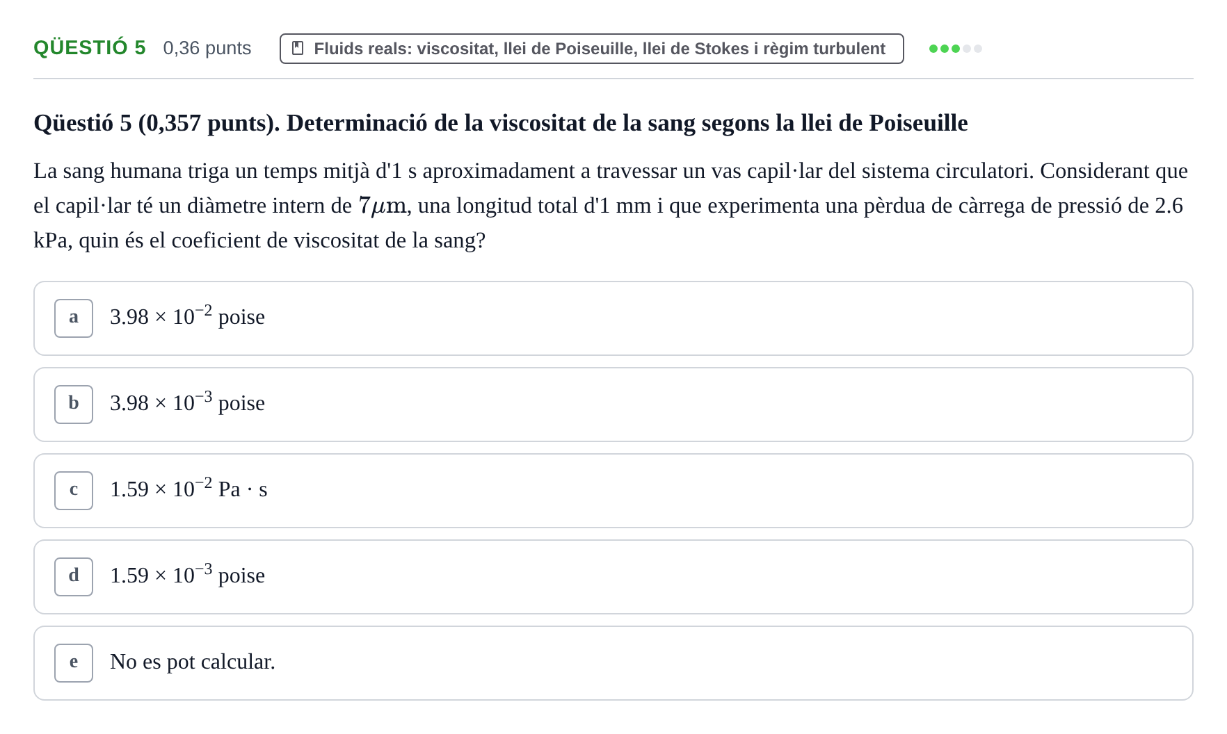 Enunciado: Ejercicio Qüestió 5 · Física UB 2015