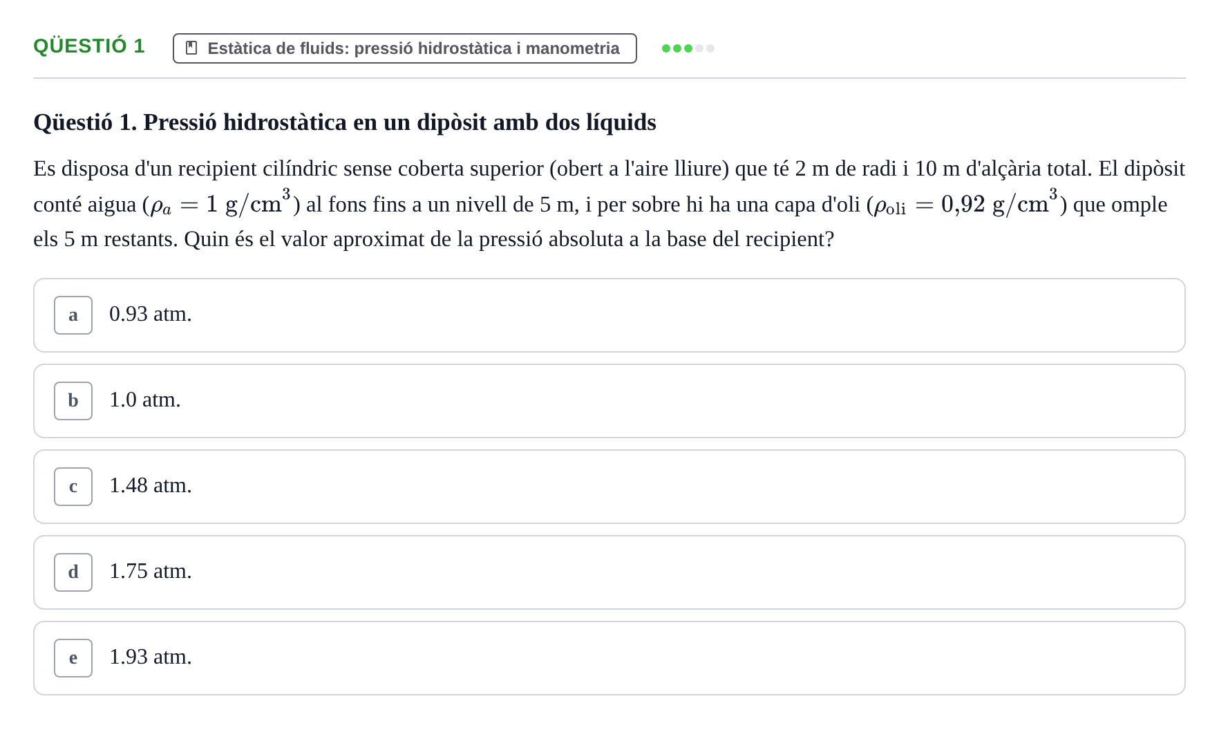 Enunciado: Ejercicio Qüestió 1 · Física UB 2012