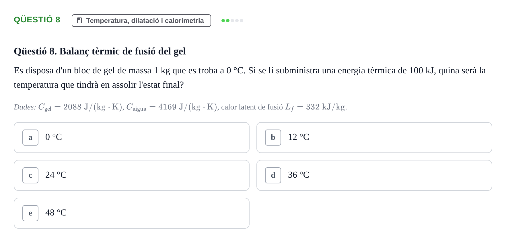 Enunciado: Ejercicio Qüestió 8 · Física UB 2012