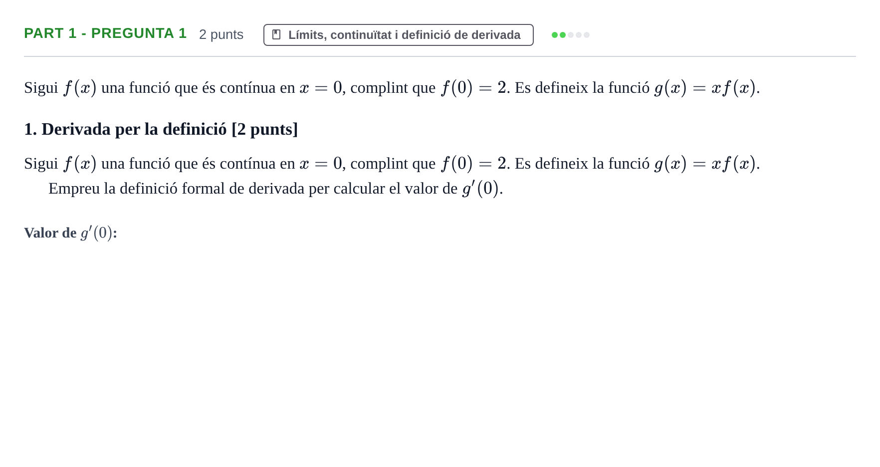Enunciado: Part 1 - Pregunta 1 · Matemàtiques UB 2015