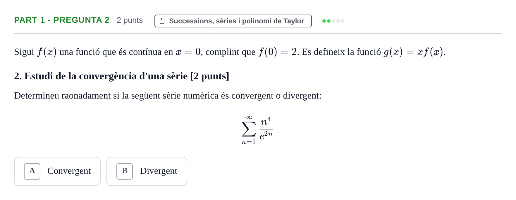 Enunciado: Part 1 - Pregunta 2 · Matemàtiques UB 2015