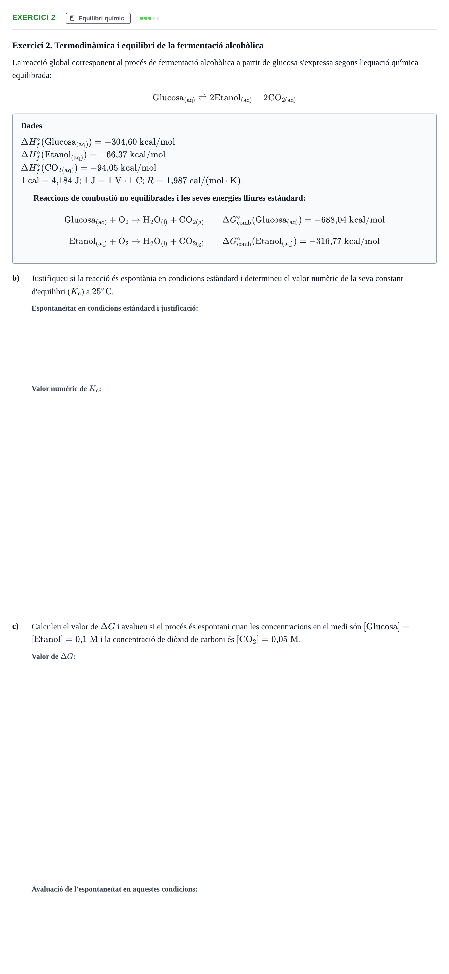 Enunciado: Exercici 2 - Equilibri químic · Química UB 2023