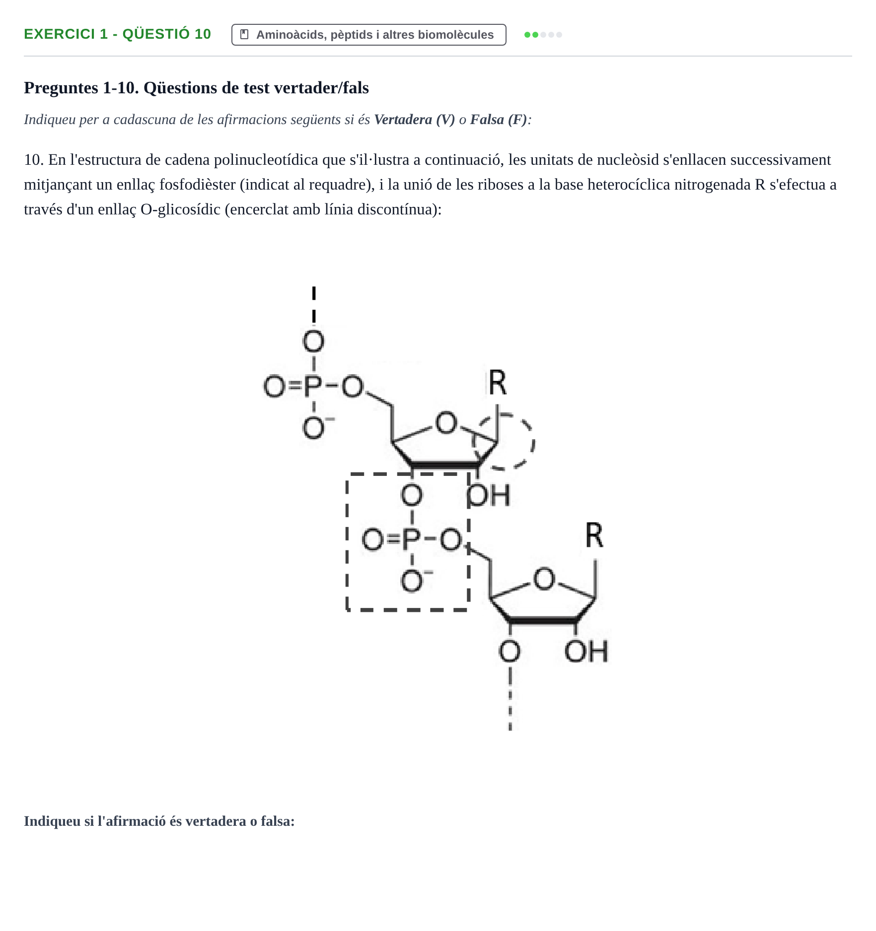 Enunciado: Ejercicio 1 - Qüestió 10 · Química UB 2023