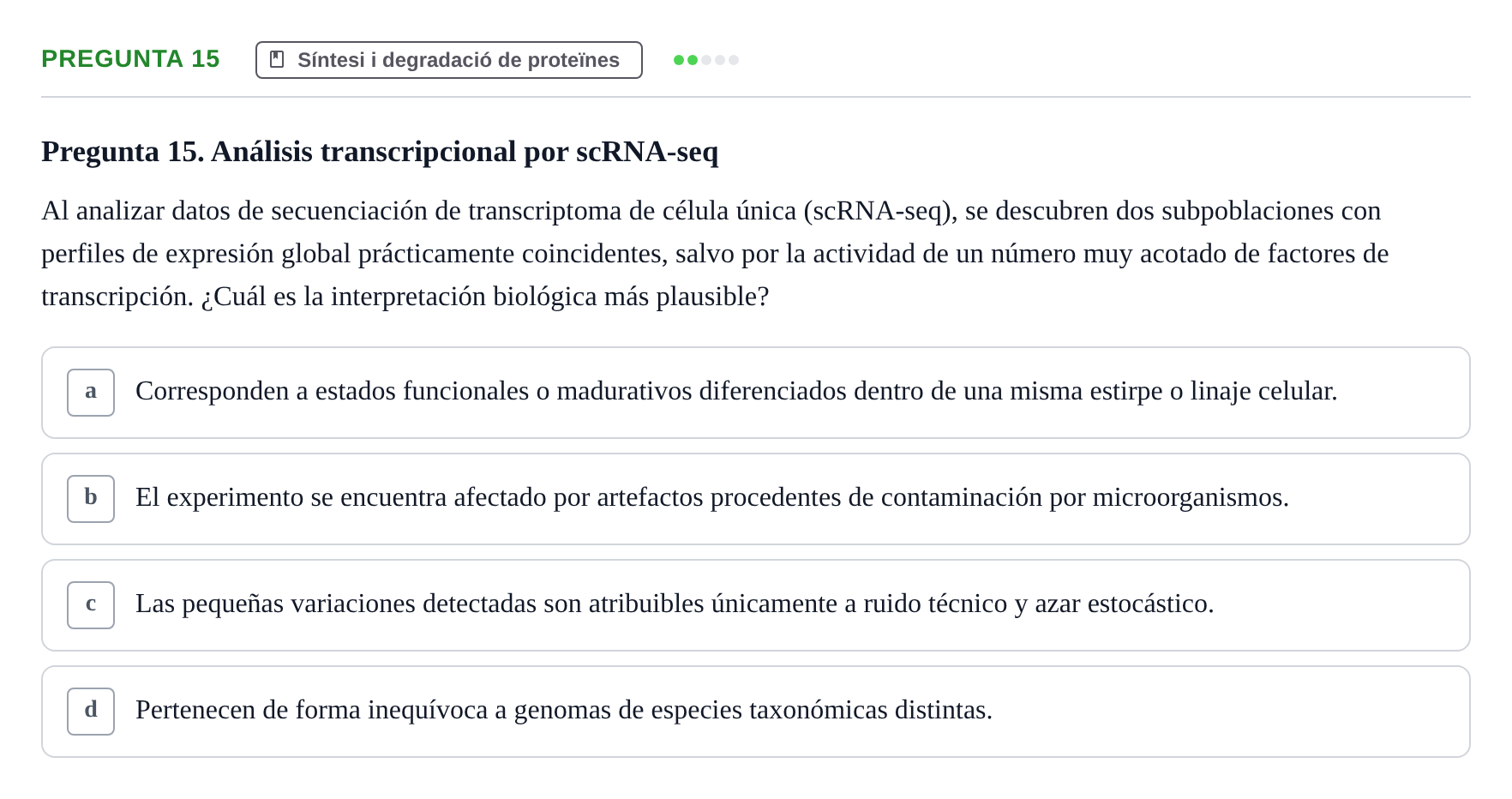 Enunciado: Pregunta 15