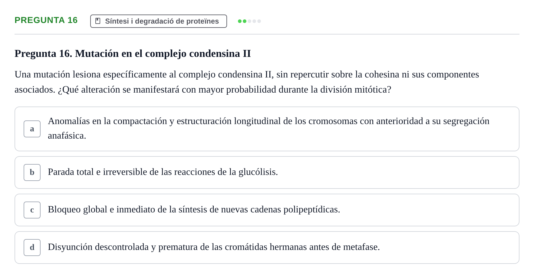 Enunciado: Pregunta 16
