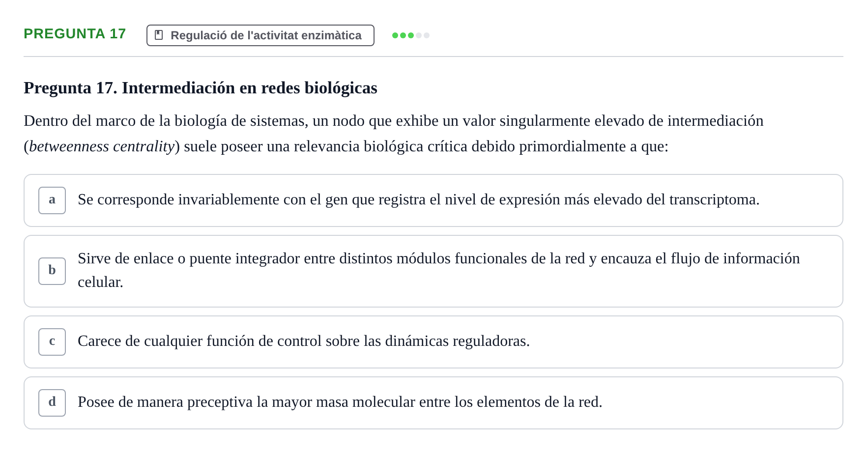 Enunciado: Pregunta 17