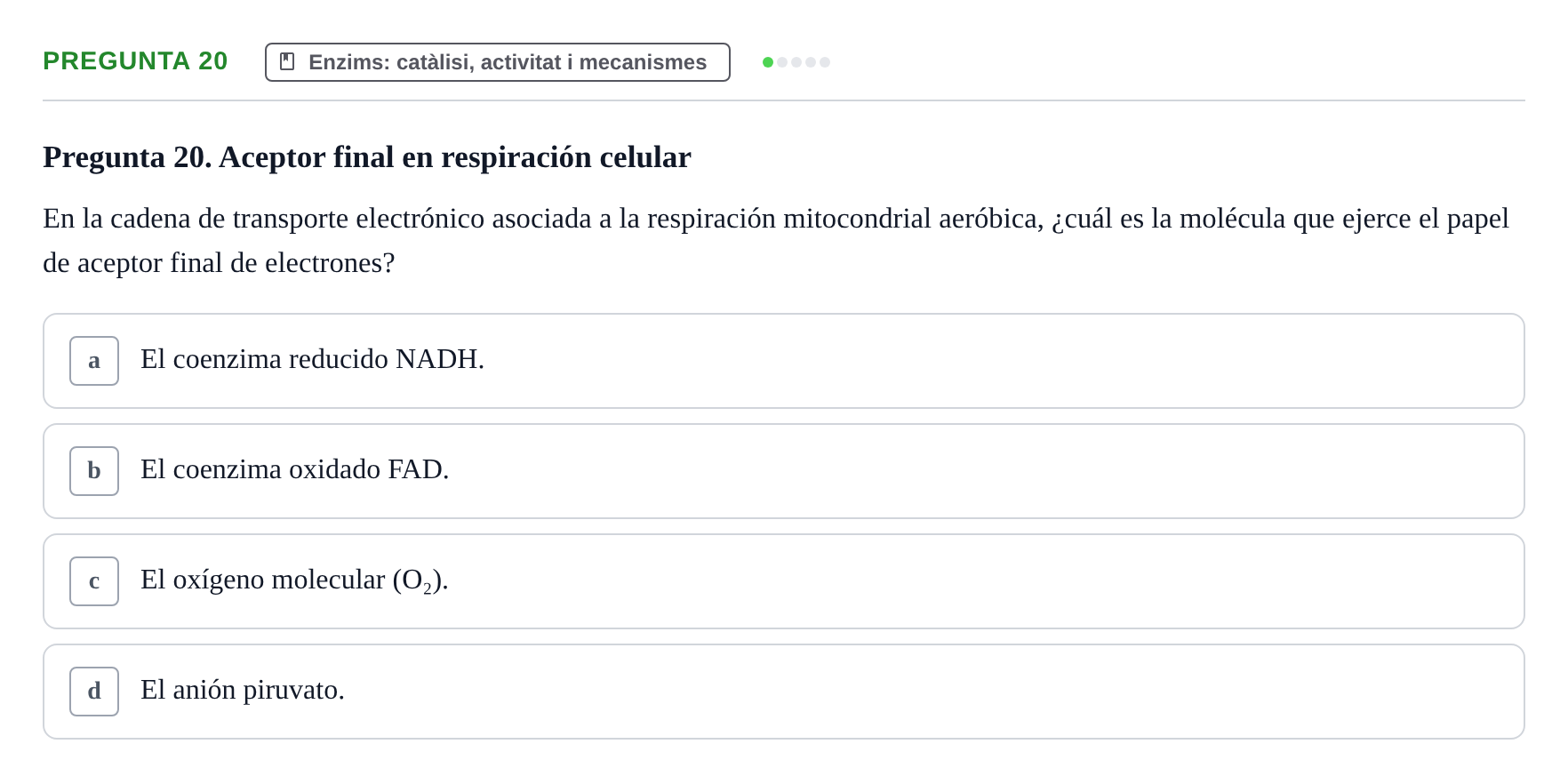 Enunciado: Pregunta 20
