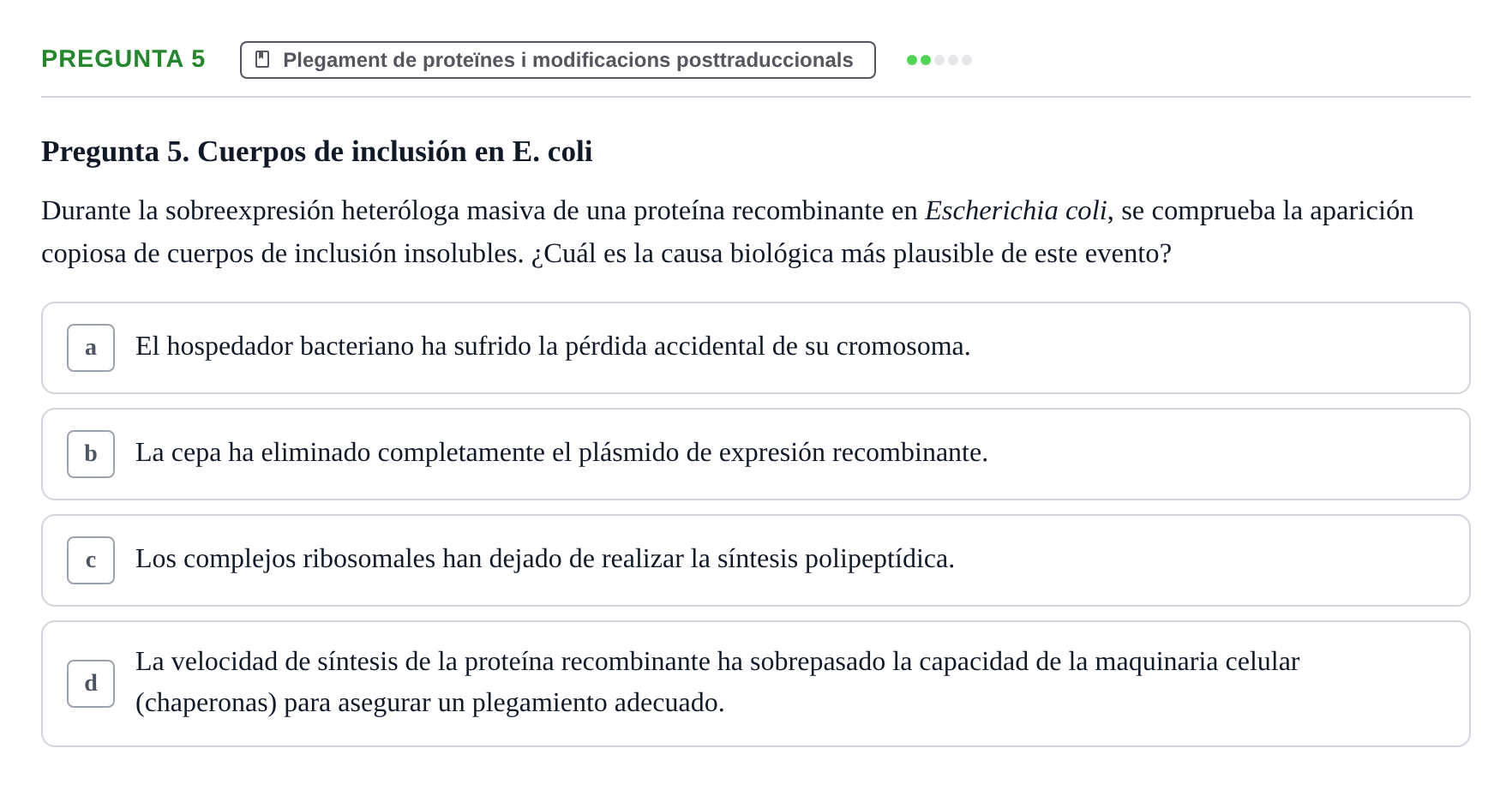 Enunciado: Pregunta 5
