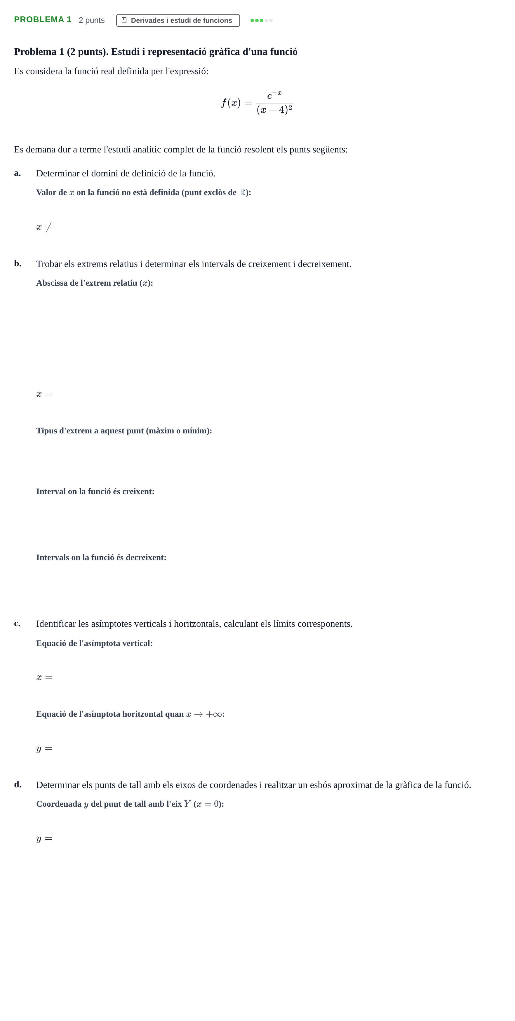 Enunciado: Problema 1 · Matemàtiques UB Examen de Matemàtiques per a la Biologia