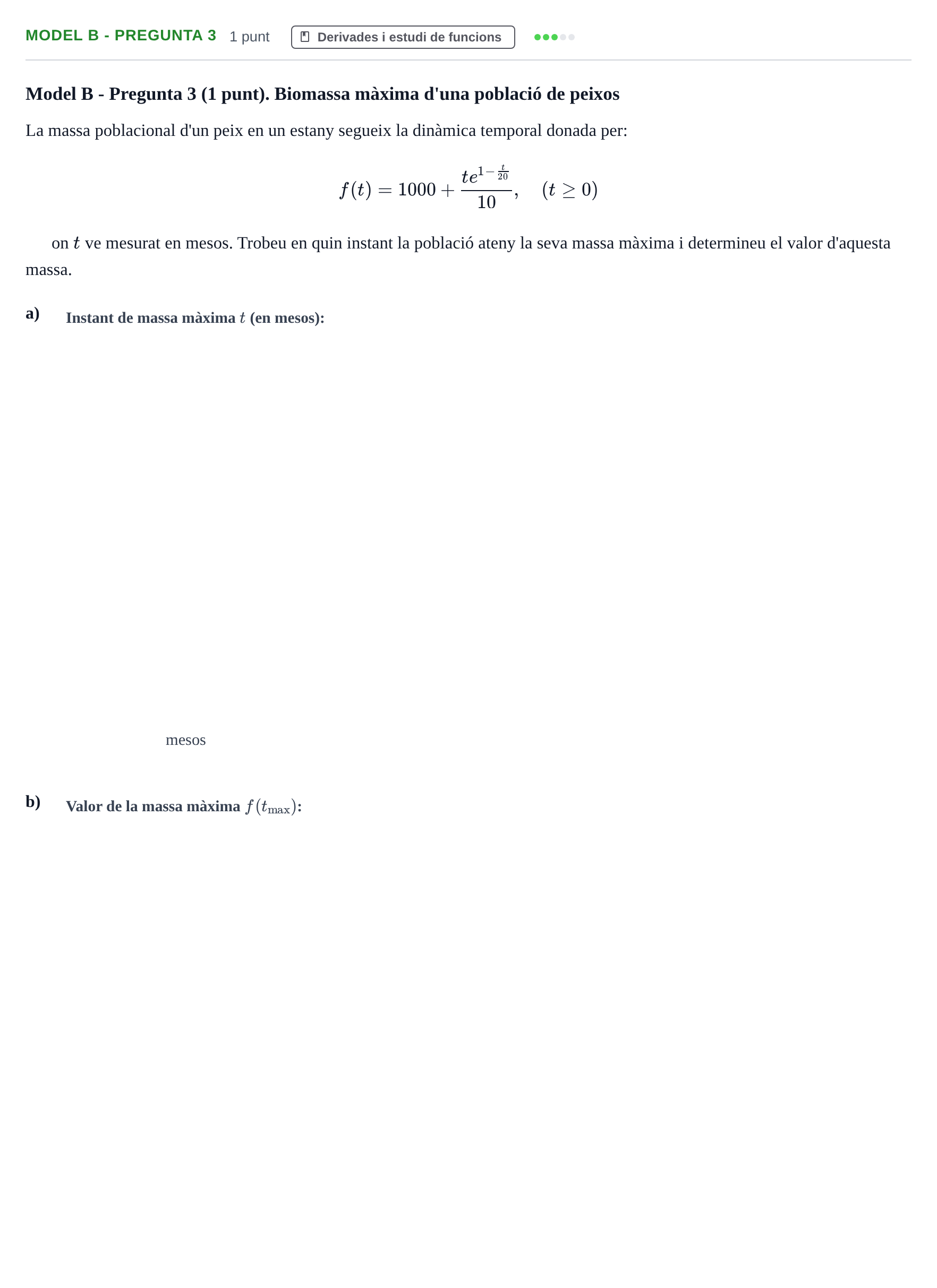 Enunciado: Ejercicio Model B - Pregunta 3 · Matemàtiques UB 2023