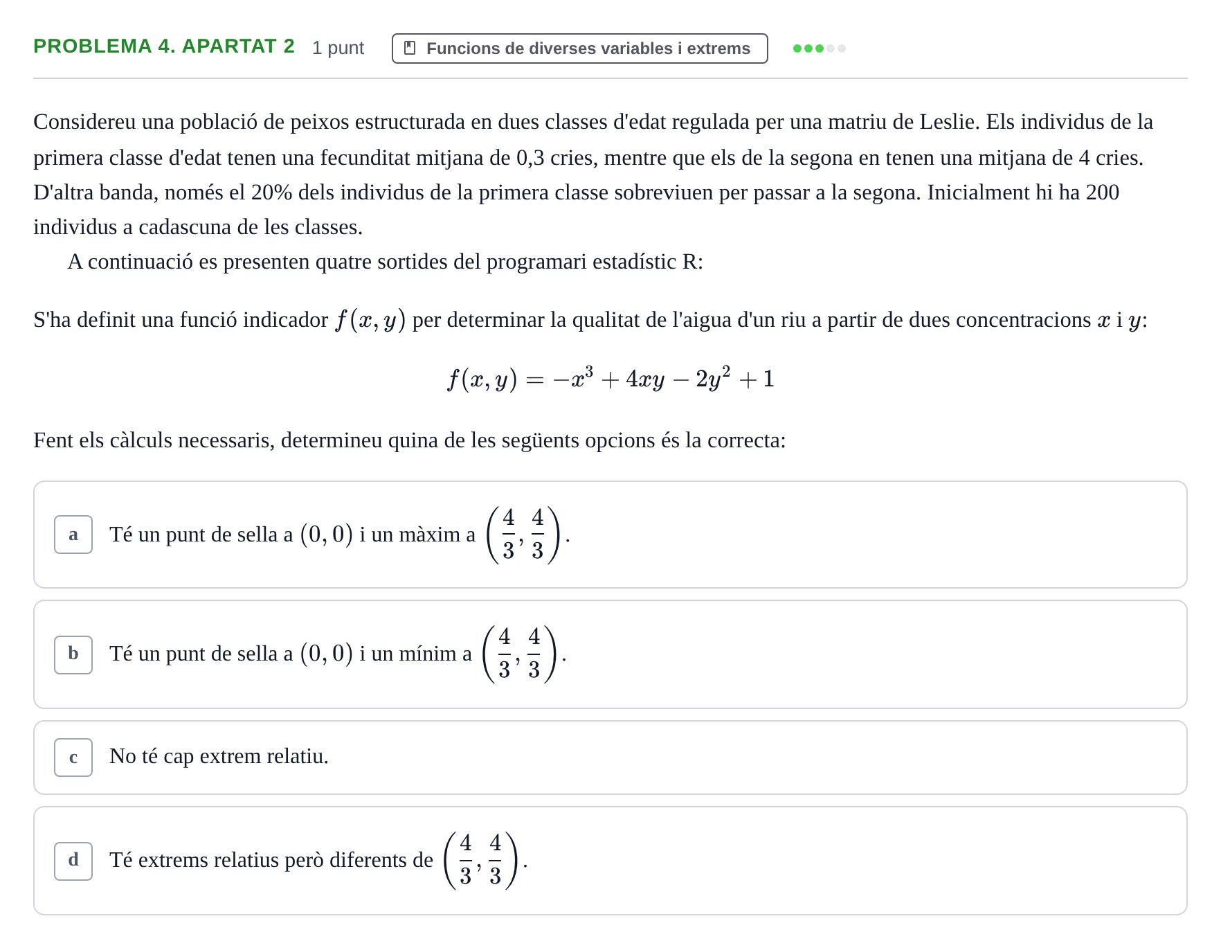 Enunciado: Problema 4. Apartat 2 · Matemàtiques UB 2023