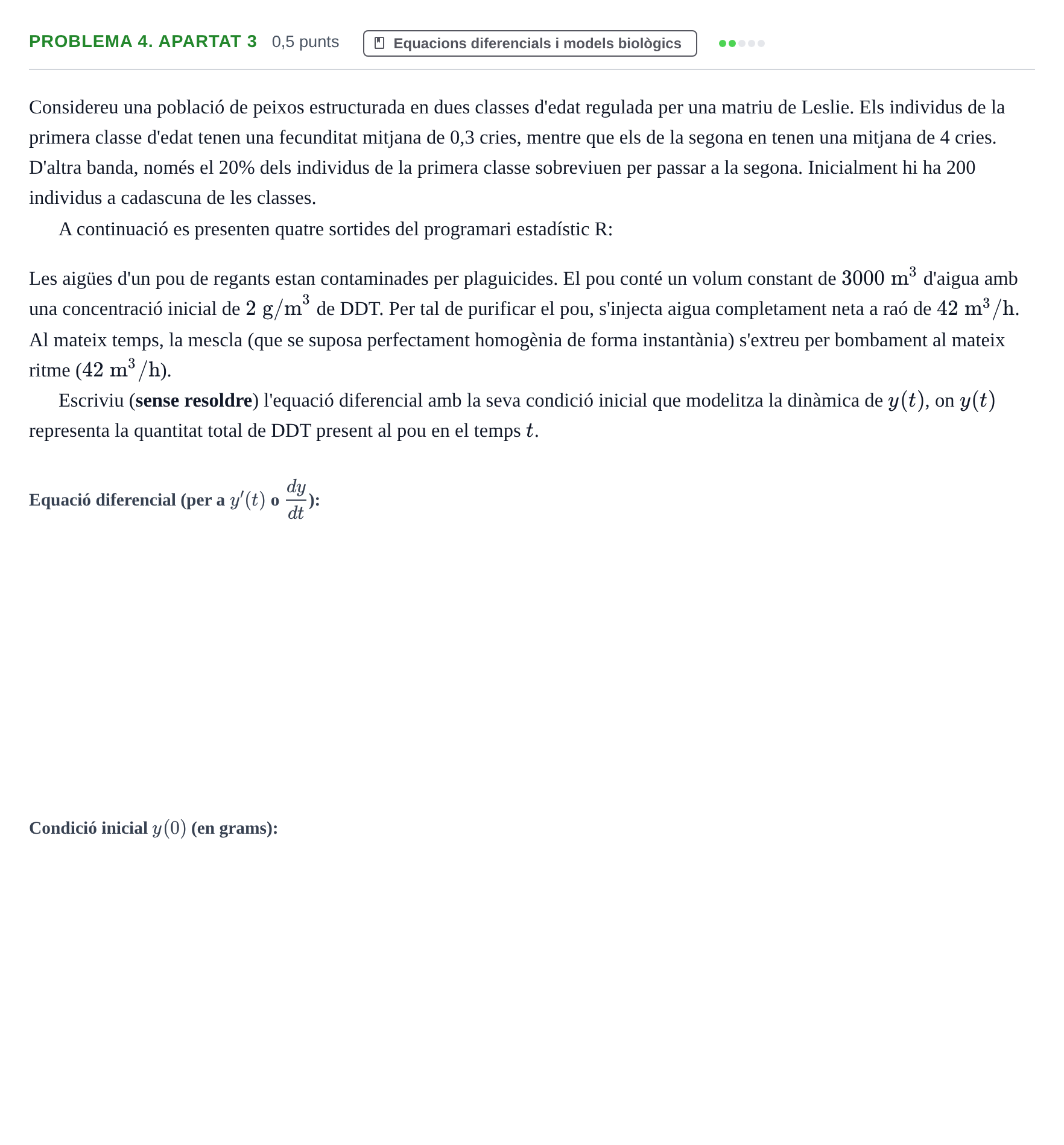 Enunciado: Problema 4. Apartat 3 · Matemàtiques UB 2023