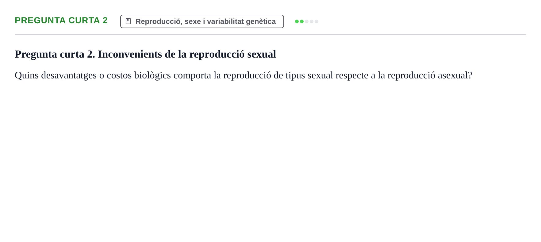 Enunciado: Pregunta curta 2 · Biología I UB 2022