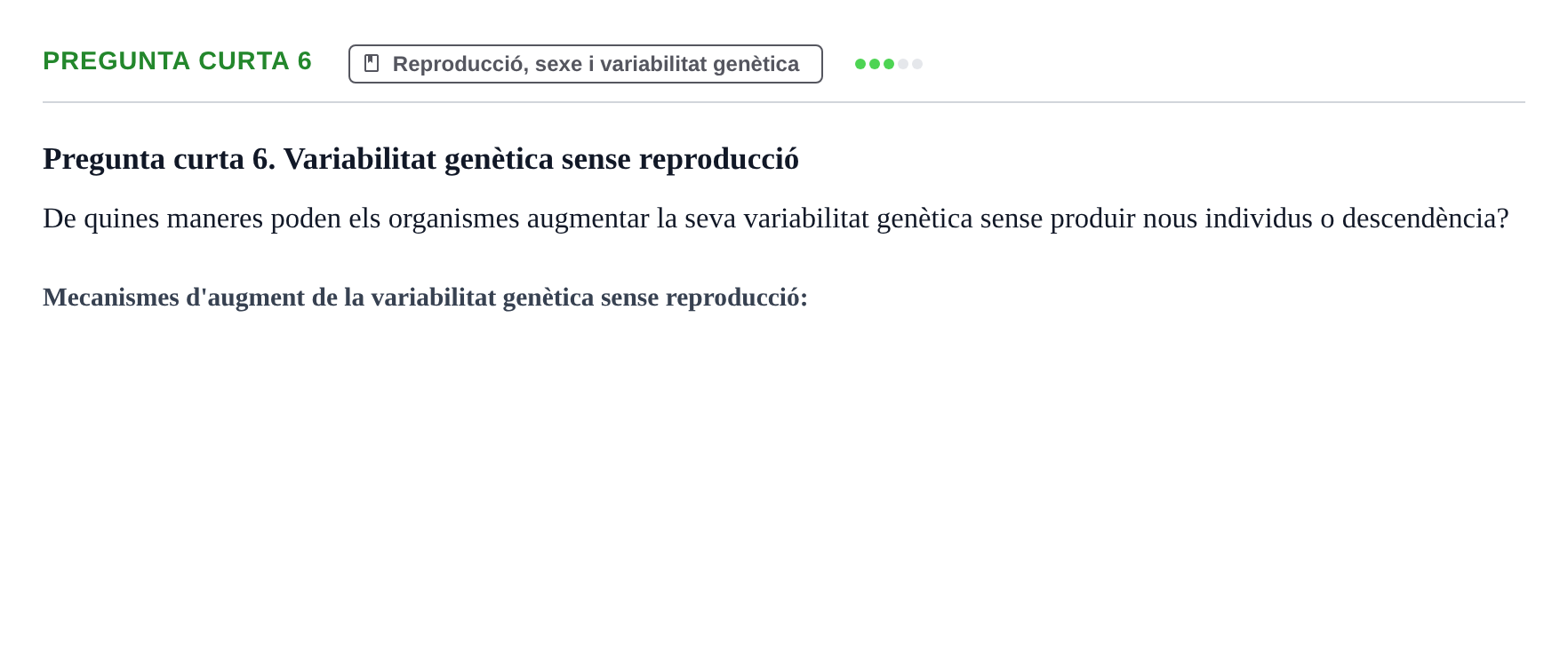 Enunciado: Pregunta curta 6 · Biología I UB 2022