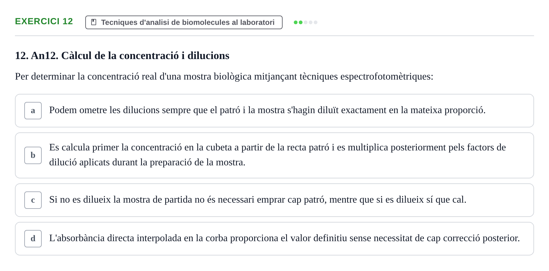 Enunciado: Problema 12 · Biología II UB Examen Parcial de Pràctiques: Anàlisi i Observació
