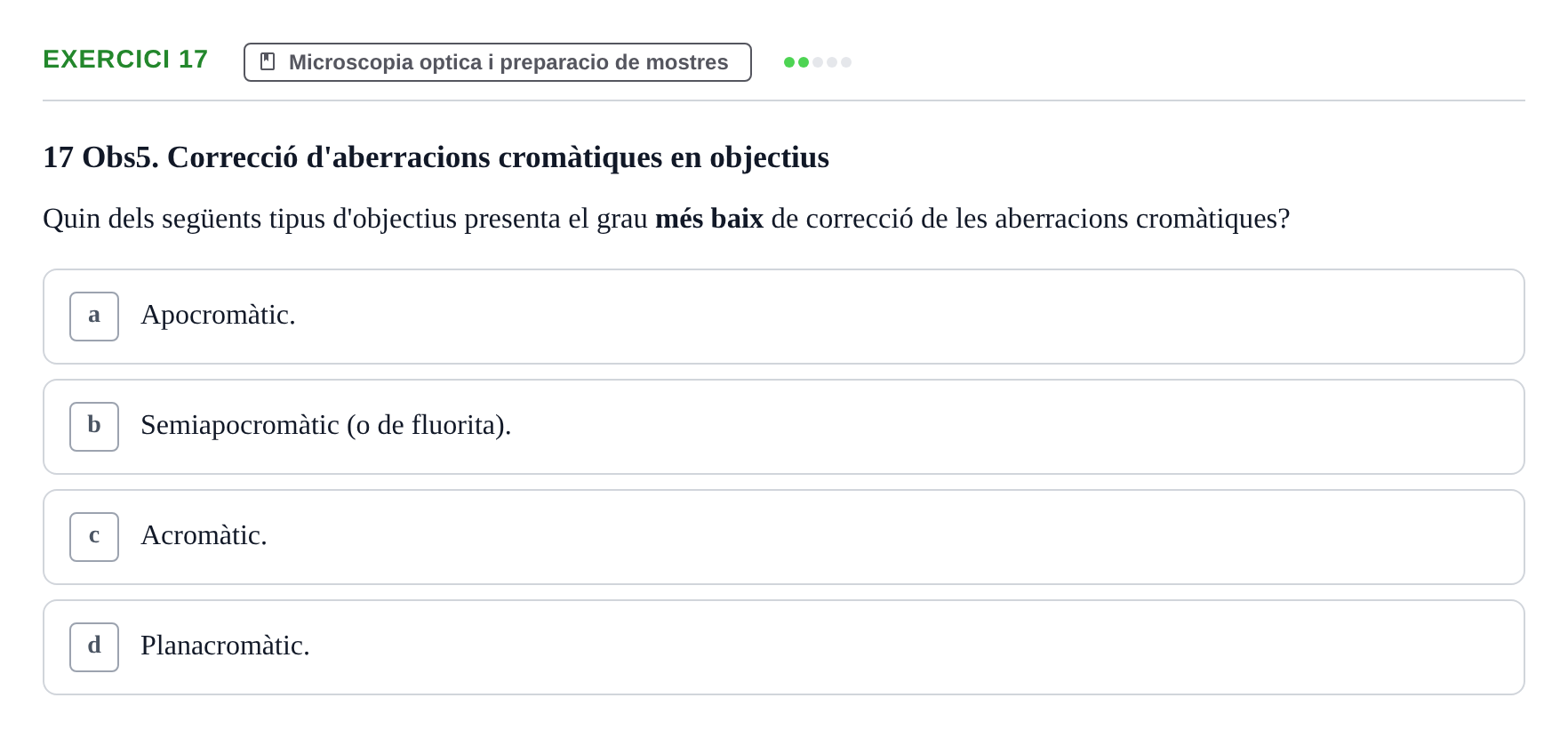 Enunciado: Problema 17 · Biología II UB Examen Parcial de Pràctiques: Anàlisi i Observació