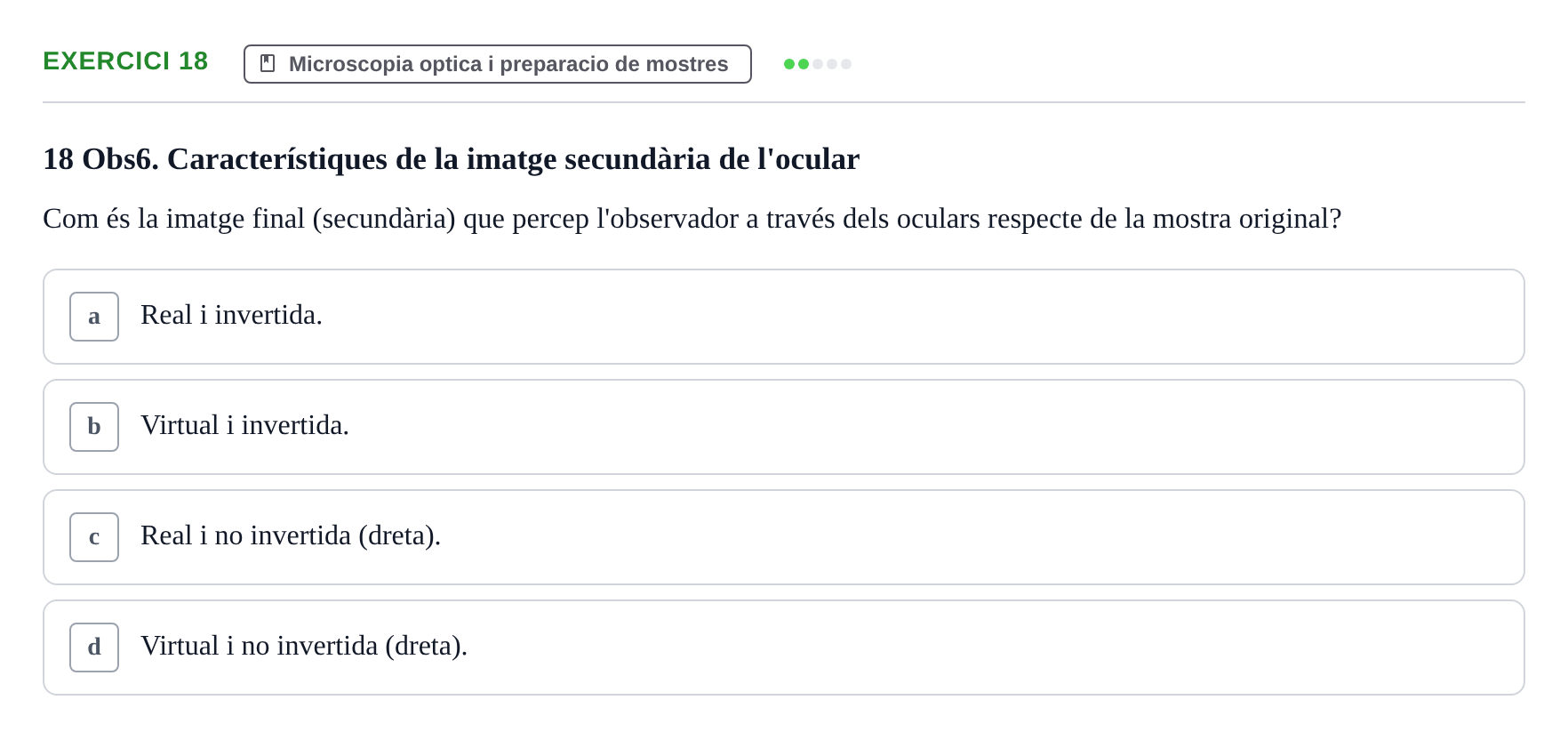 Enunciado: Problema 18 · Biología II UB Examen Parcial de Pràctiques: Anàlisi i Observació