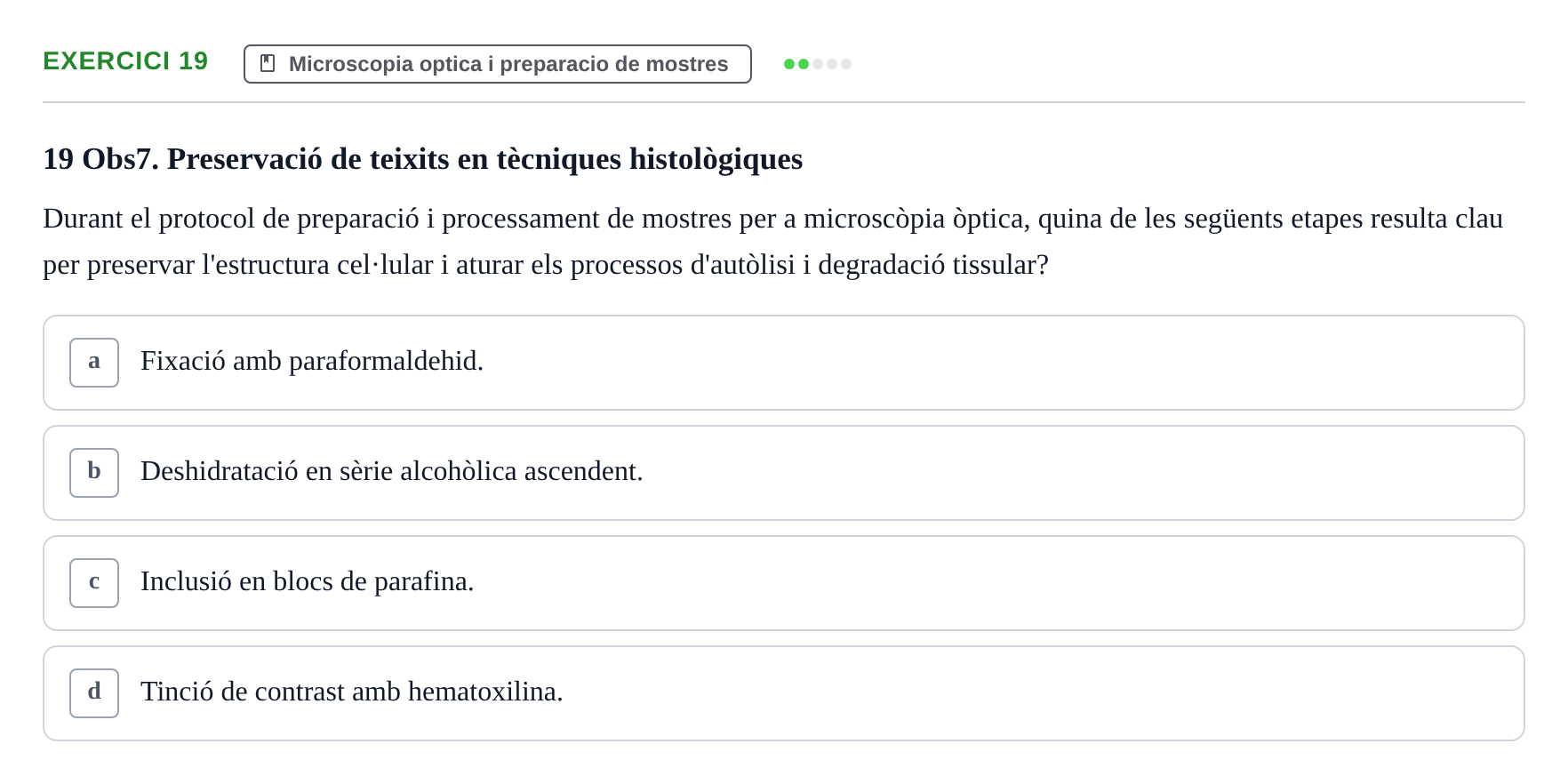 Enunciado: Problema 19 · Biología II UB Examen Parcial de Pràctiques: Anàlisi i Observació