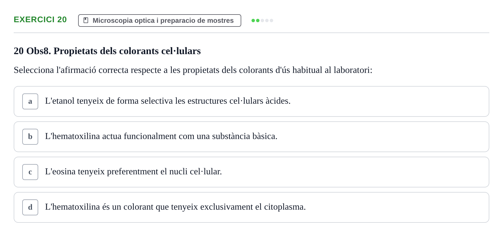 Enunciado: Problema 20 · Biología II UB Examen Parcial de Pràctiques: Anàlisi i Observació