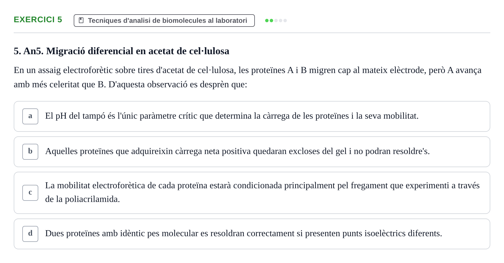 Enunciado: Problema 5 · Biología II UB Examen Parcial de Pràctiques: Anàlisi i Observació