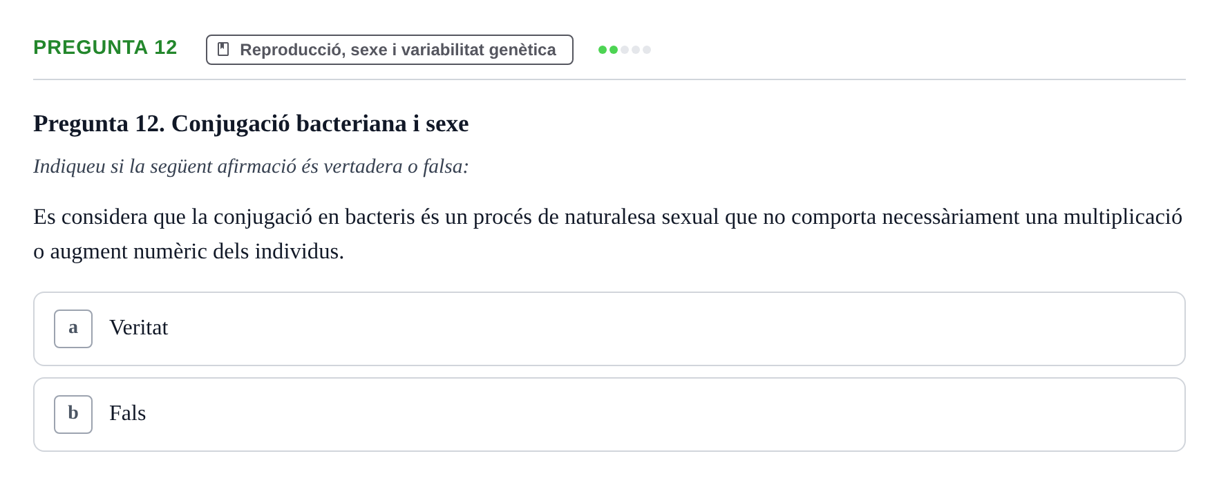 Enunciado: Pregunta 12 · Biología I UB 2022