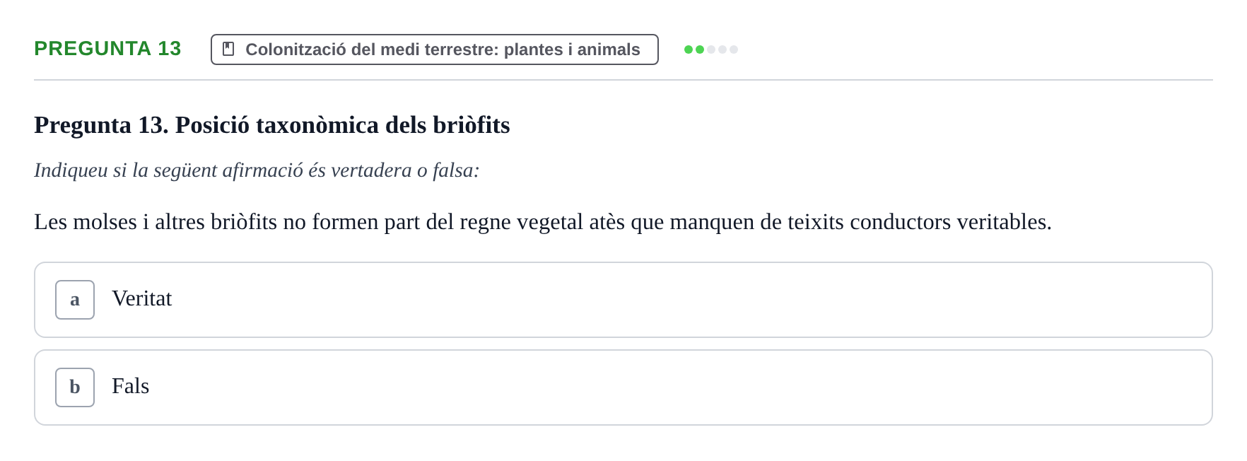 Enunciado: Pregunta 13 · Biología I UB 2022