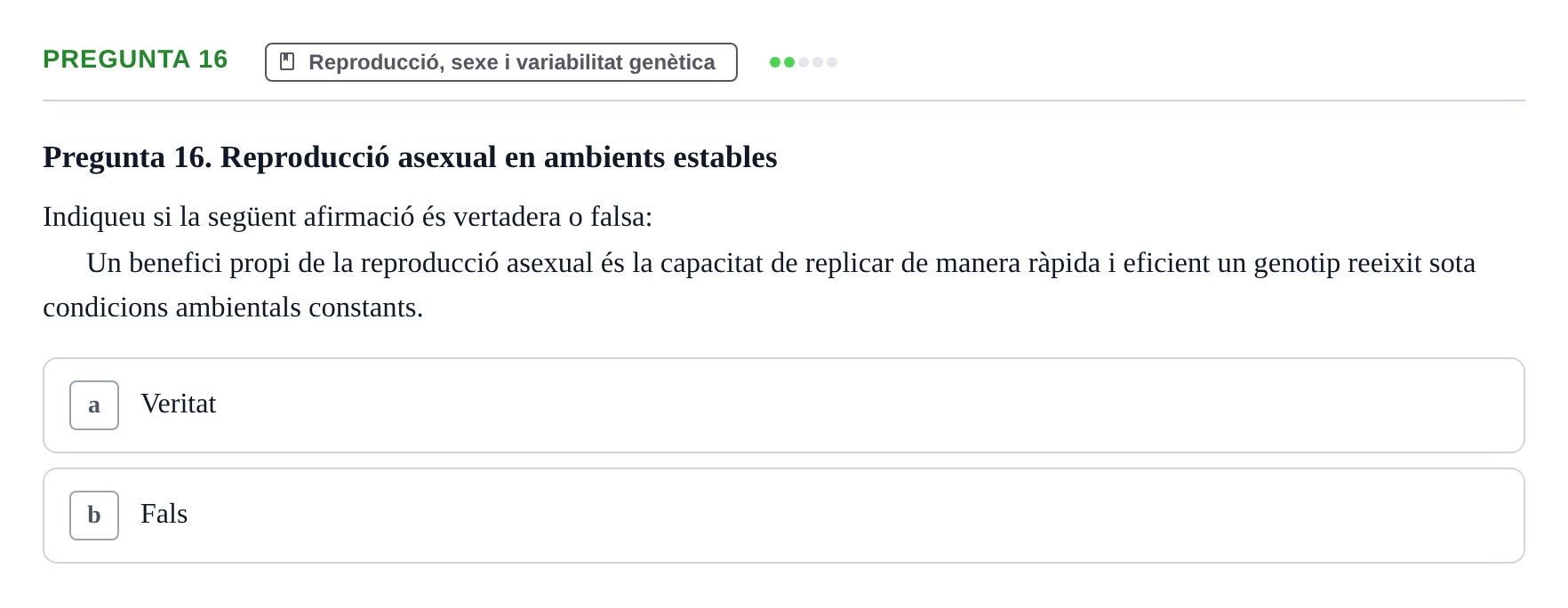 Enunciado: Pregunta 16 · Biología I UB 2022