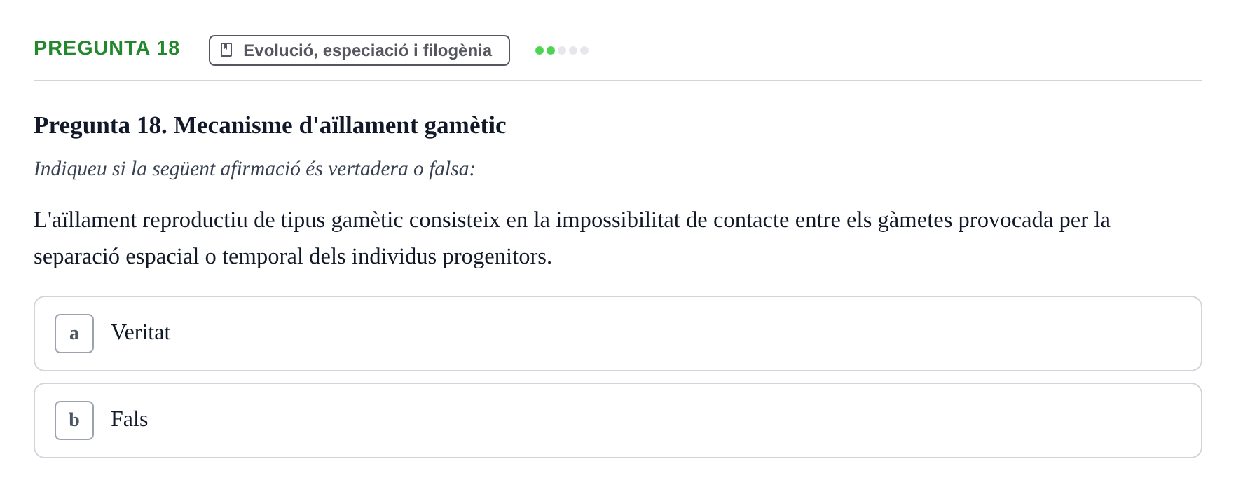 Enunciado: Pregunta 18 · Biología I UB 2022