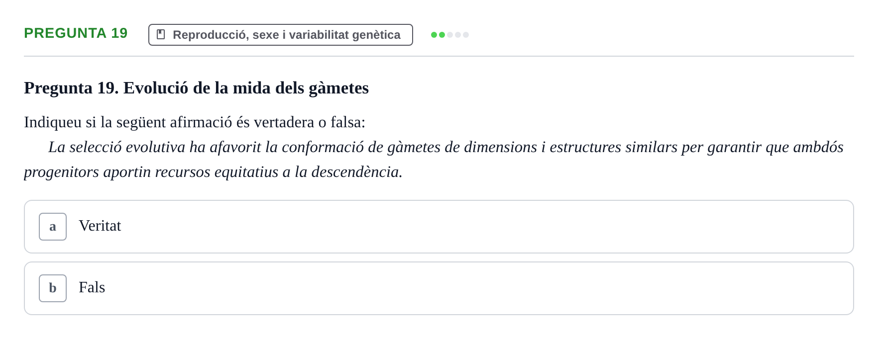 Enunciado: Pregunta 19 · Biología I UB 2022