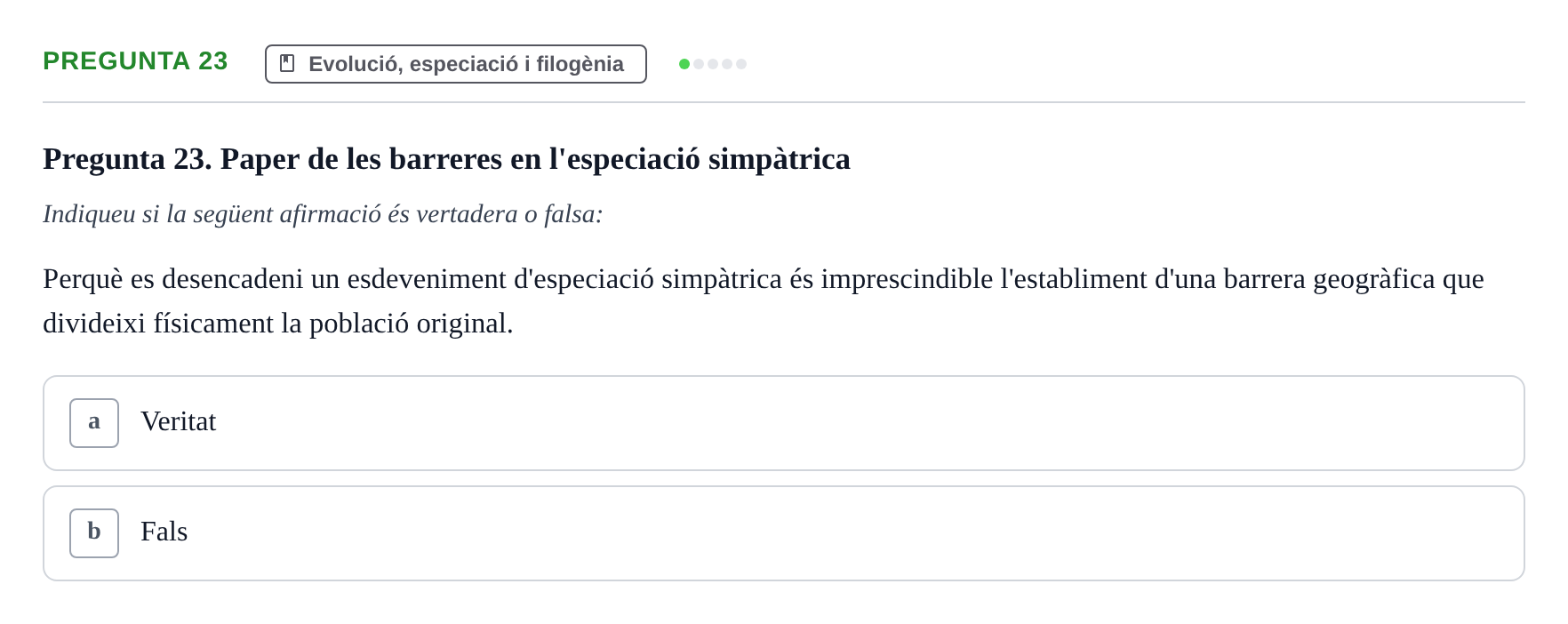 Enunciado: Pregunta 23 · Biología I UB 2022