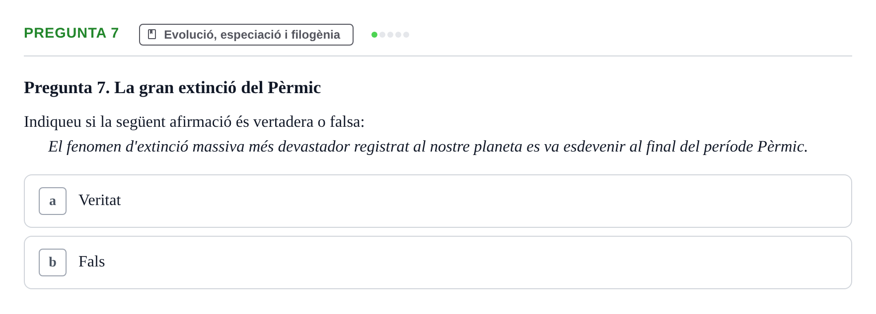 Enunciado: Pregunta 7 · Biología I UB 2022