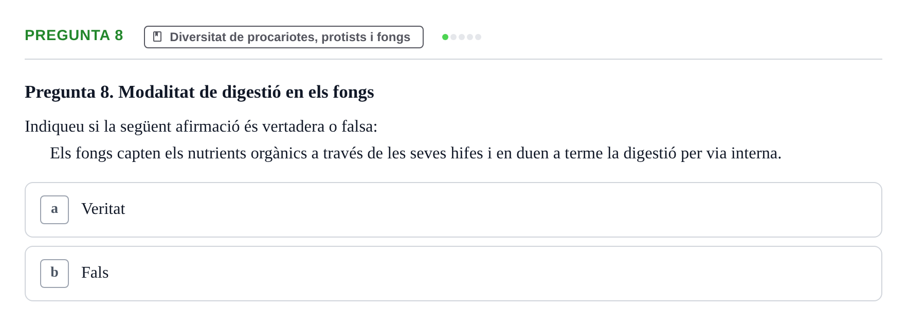 Enunciado: Pregunta 8 · Biología I UB 2022