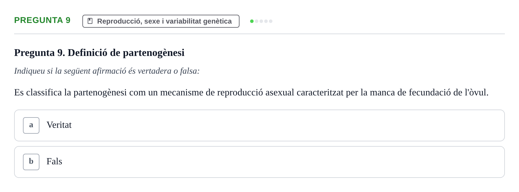 Enunciado: Pregunta 9 · Biología I UB 2022