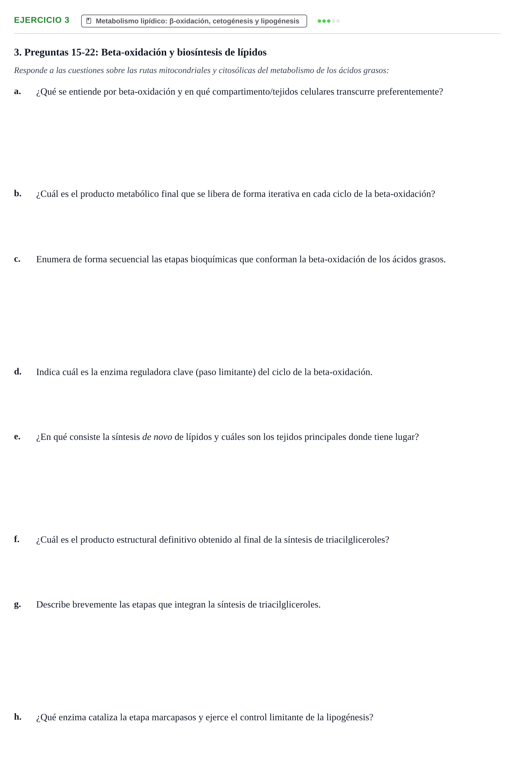 Enunciado: Problema 3 · Bioquímica UB Examen de Repaso: Metabolismo Energético e Intermediario