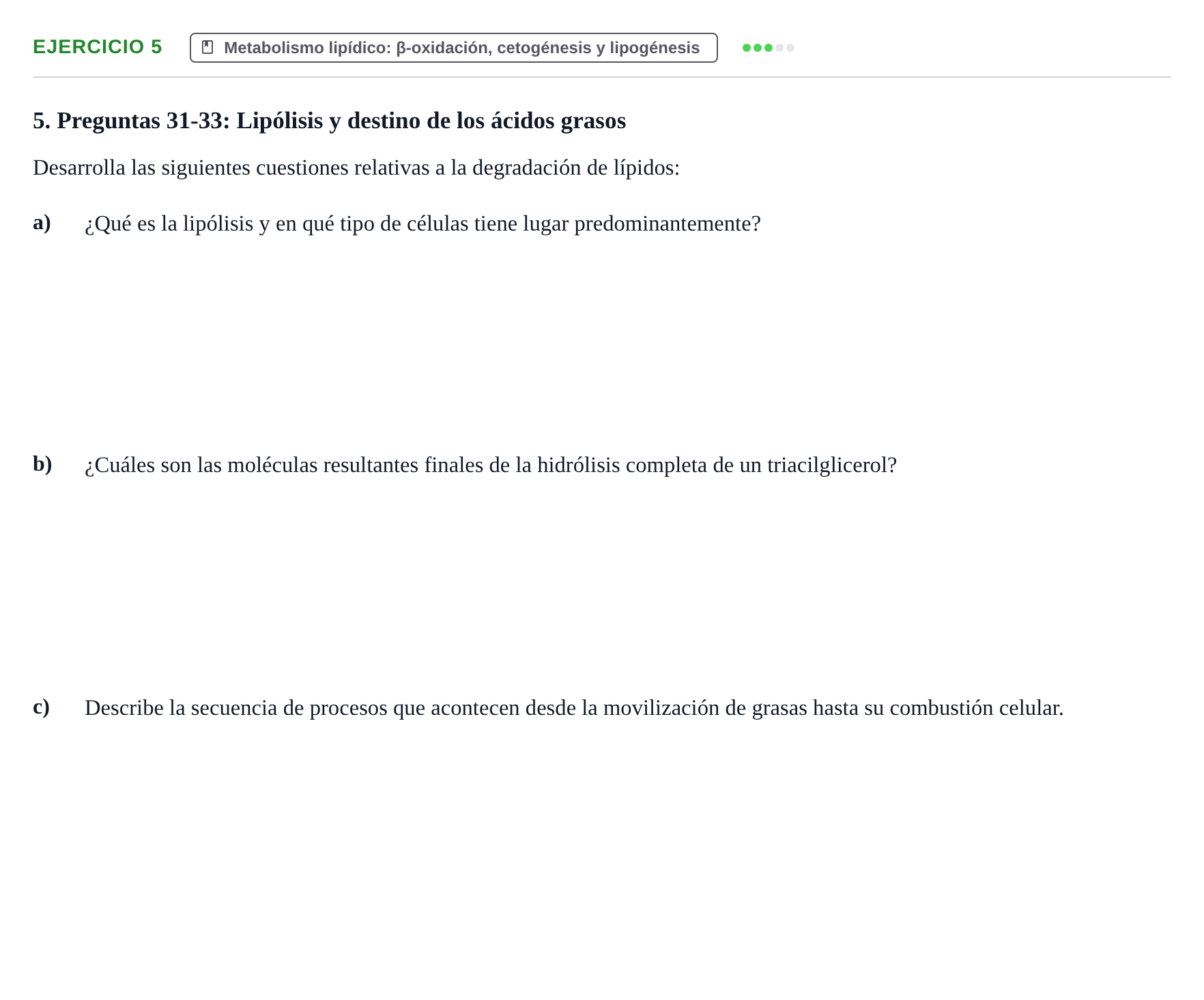 Enunciado: Problema 5 · Bioquímica UB Examen de Repaso: Metabolismo Energético e Intermediario