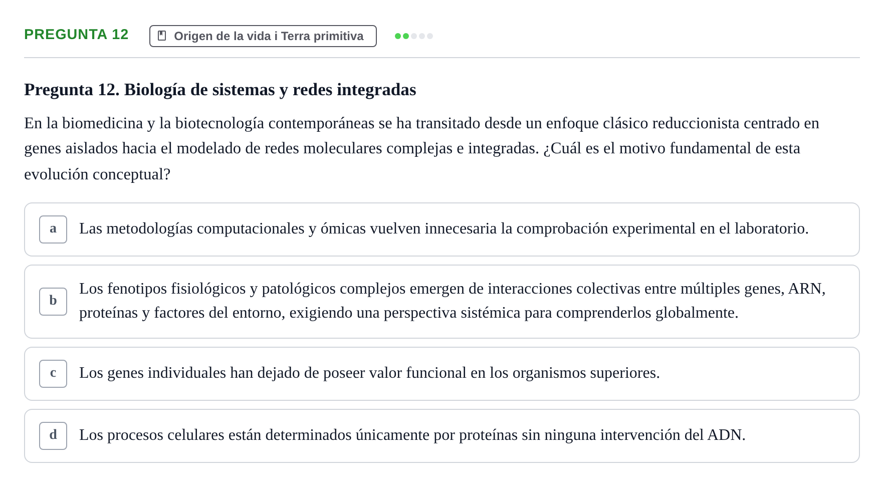 Enunciado: Pregunta 12