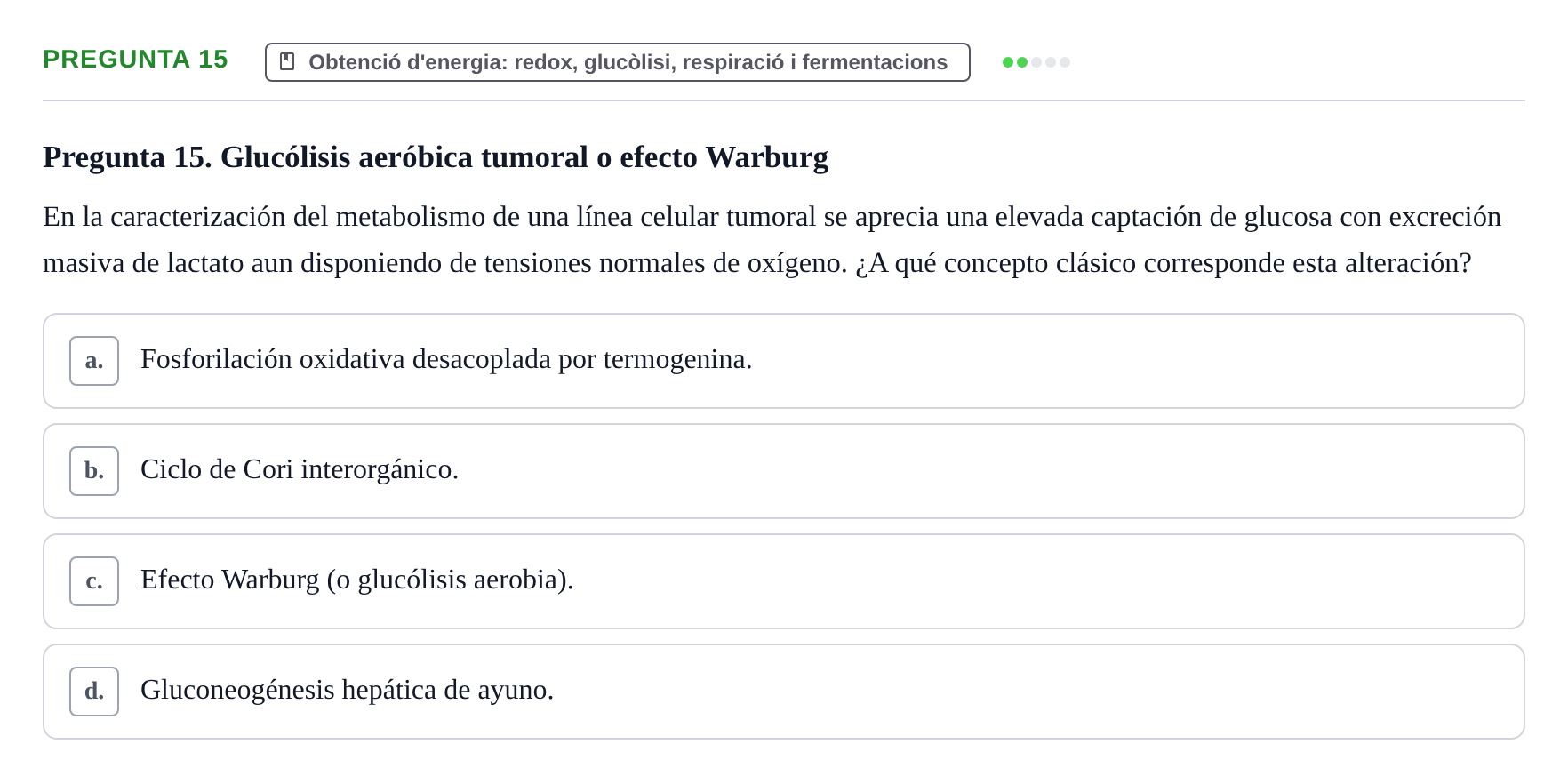 Enunciado: Pregunta 15