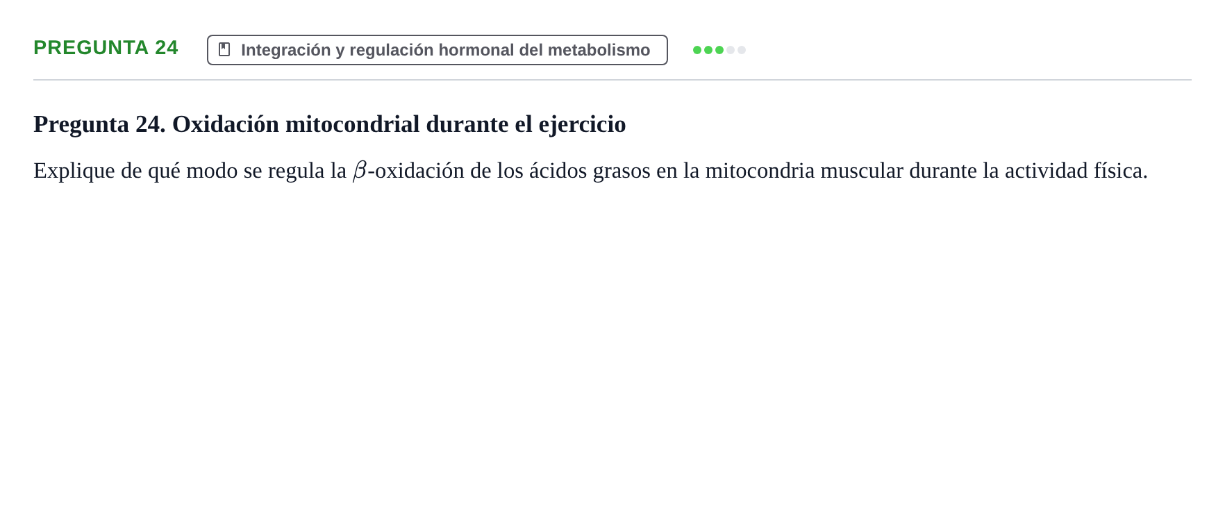 Enunciado: Pregunta 24 · Bioquímica UB Examen de repaso: Biomoléculas