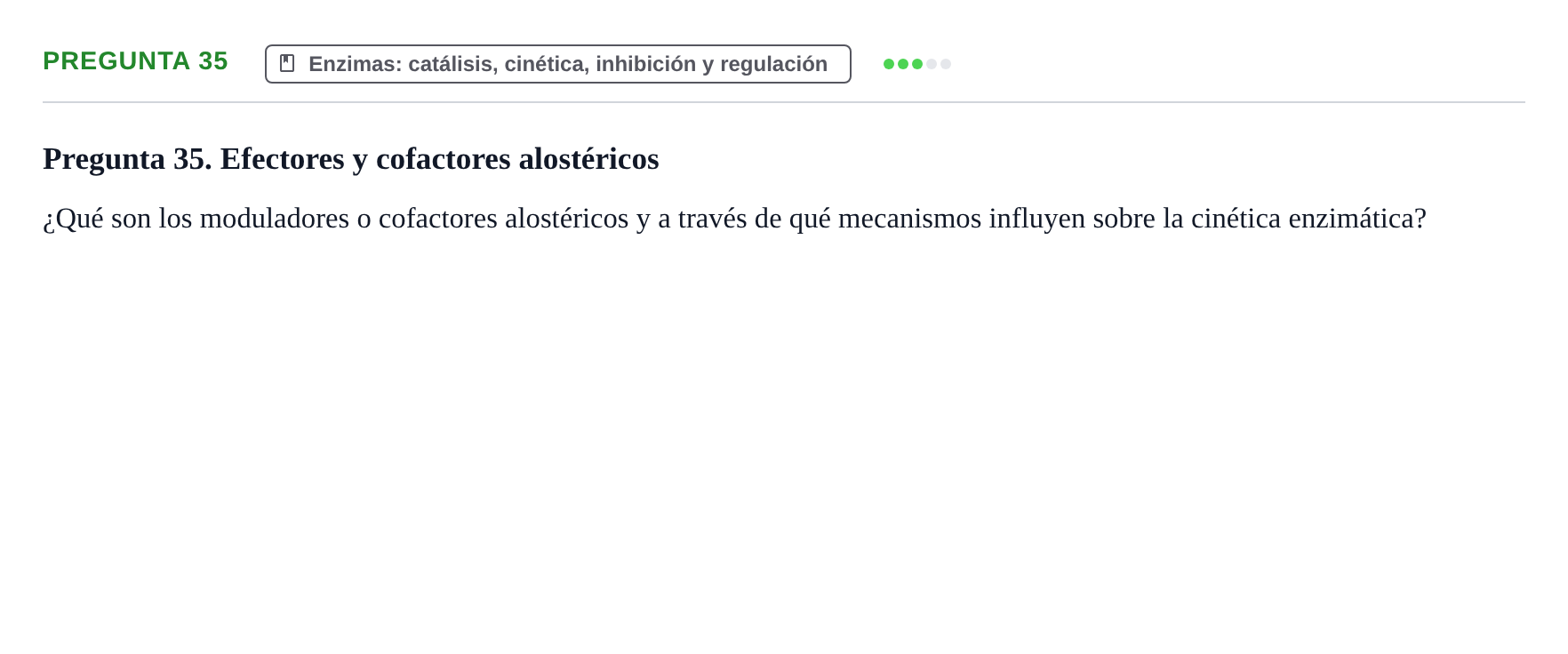 Enunciado: Pregunta 35 · Bioquímica UB Examen de repaso: Biomoléculas