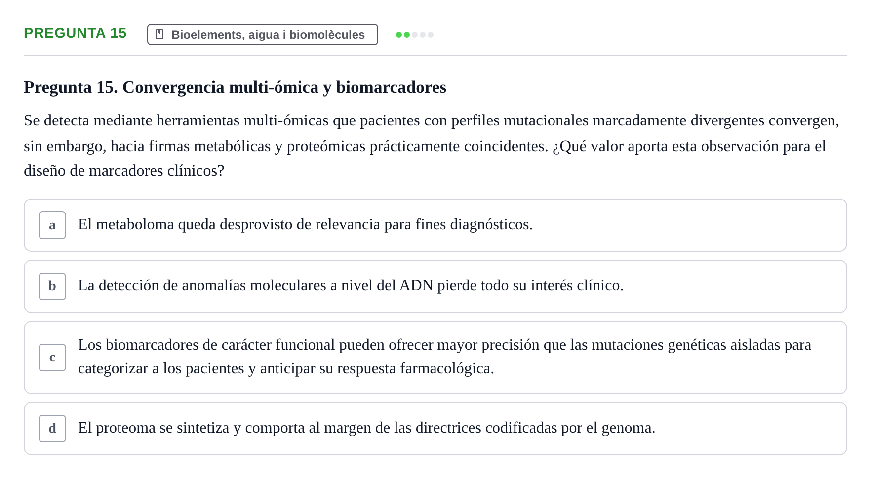 Enunciado: Pregunta 15